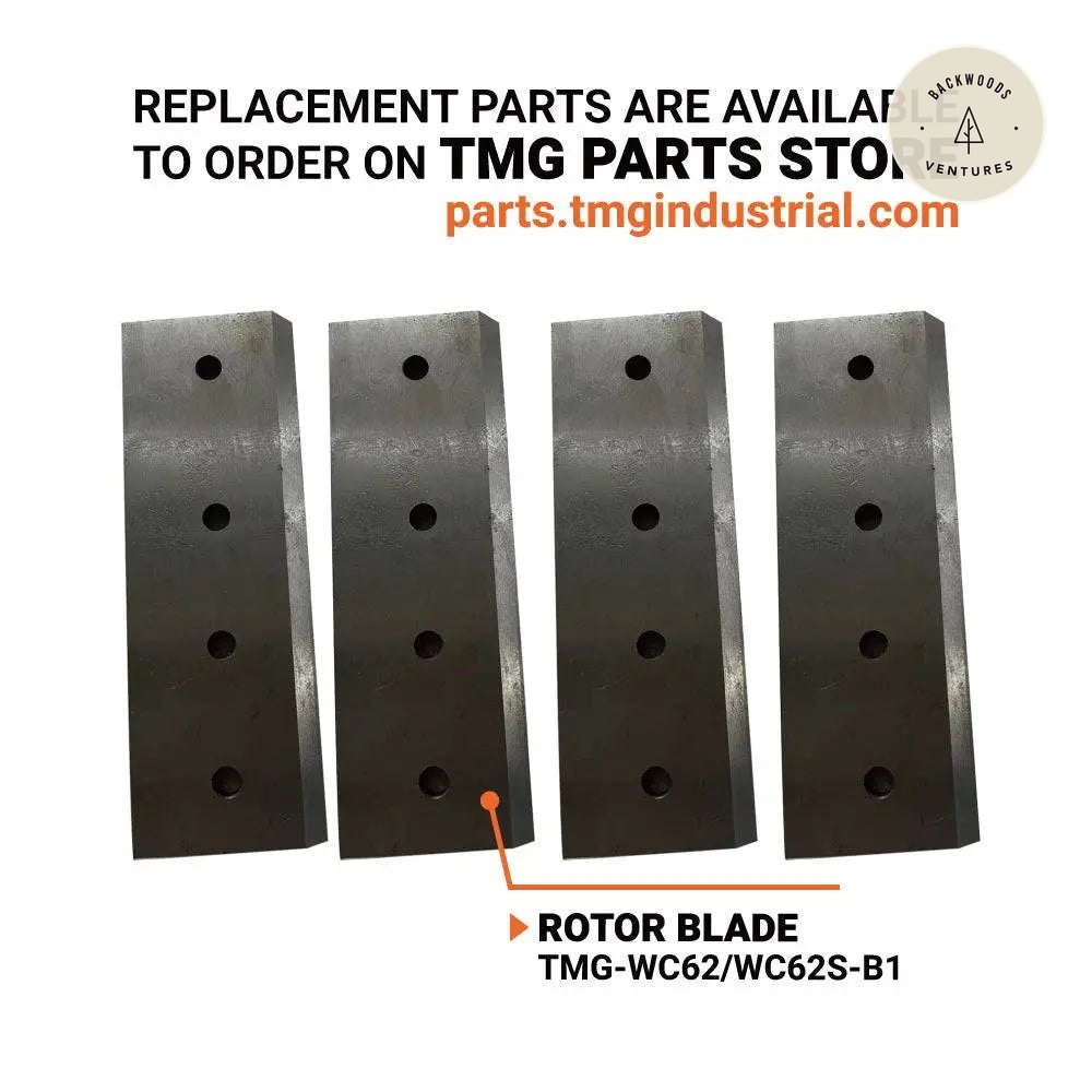 6" 3-Point Hitch Wood Chipper, Reversible/Hardened Blades, 360° Swiveling Chute, TMG-WC65(Previously TMG-WC62)