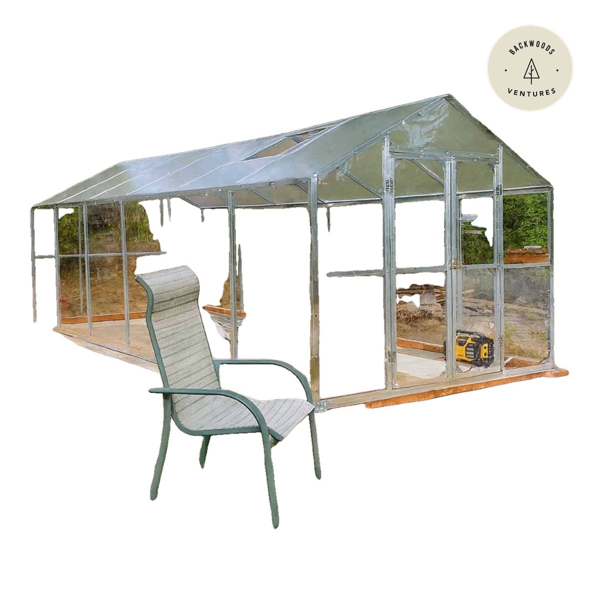 TMG Heavy Series™ 8' x 20' Greenhouse Kit with Galvanized Steel Frame, Polycarb Roof and Crystal-Clear Walls TMG-GH821