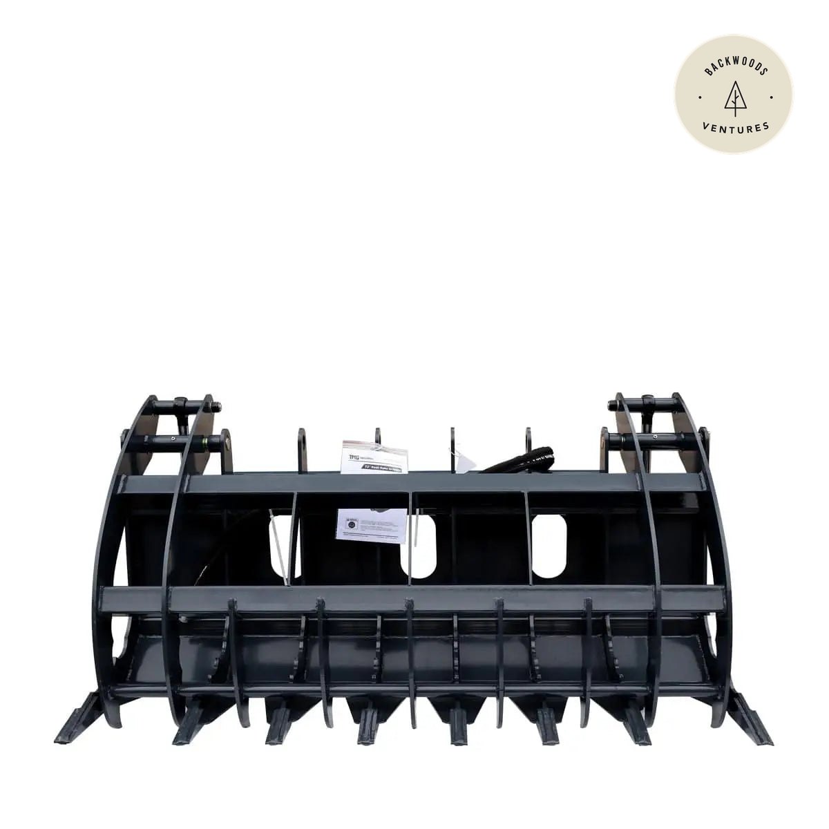 72" Skid Steer Root Rake Grapple Attachment, Universal Mount, 53" Jaw Opening, 9" Tine Spacing, 3000 lb Weight Capacity, TMG-RG72