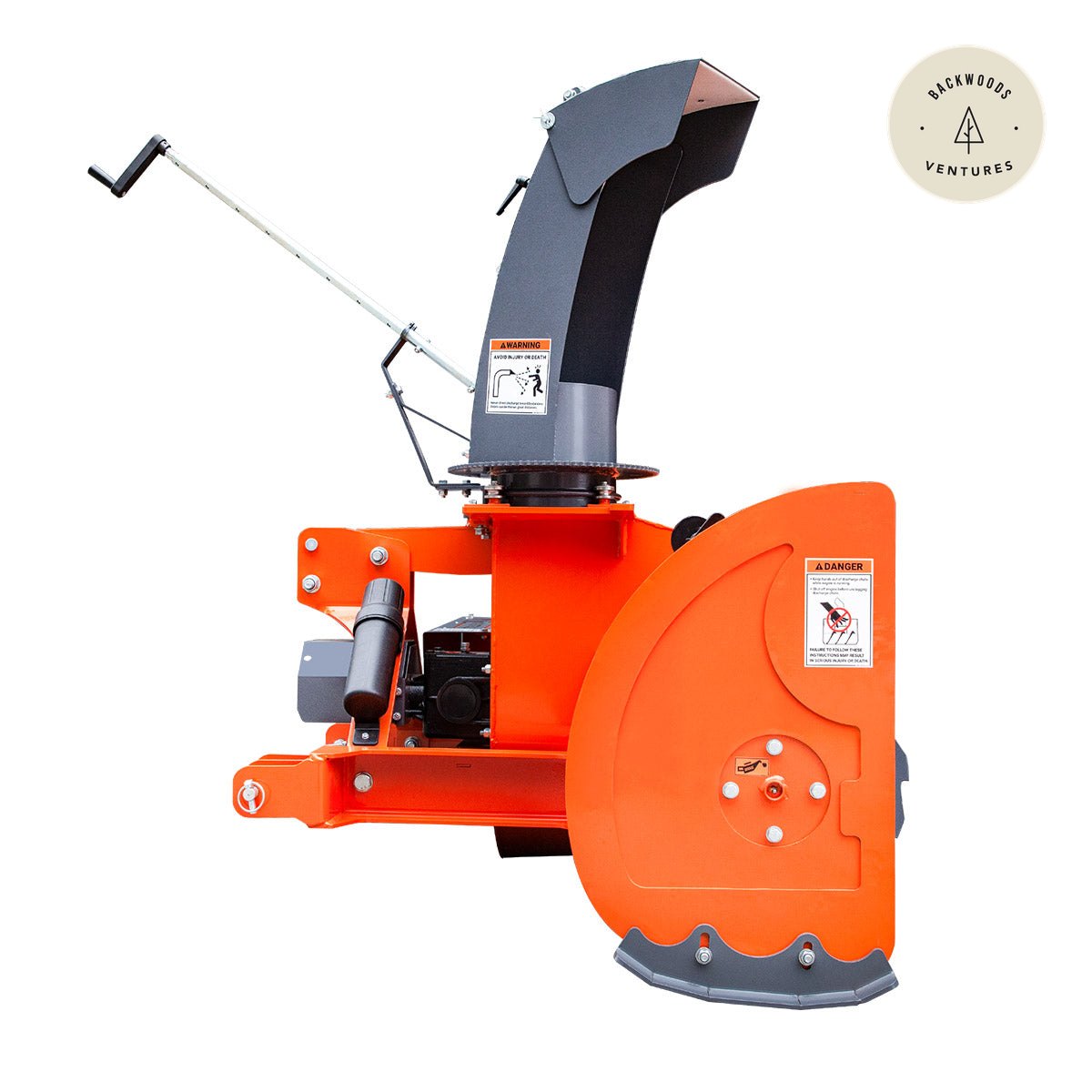 60" 3-Point Hitch Snow Blower, 25-65 HP, 24" Impeller, 360° Chute, CAT 1, CAT 2 and ASABE AD730 Quick Hitch, TMG-TBS60