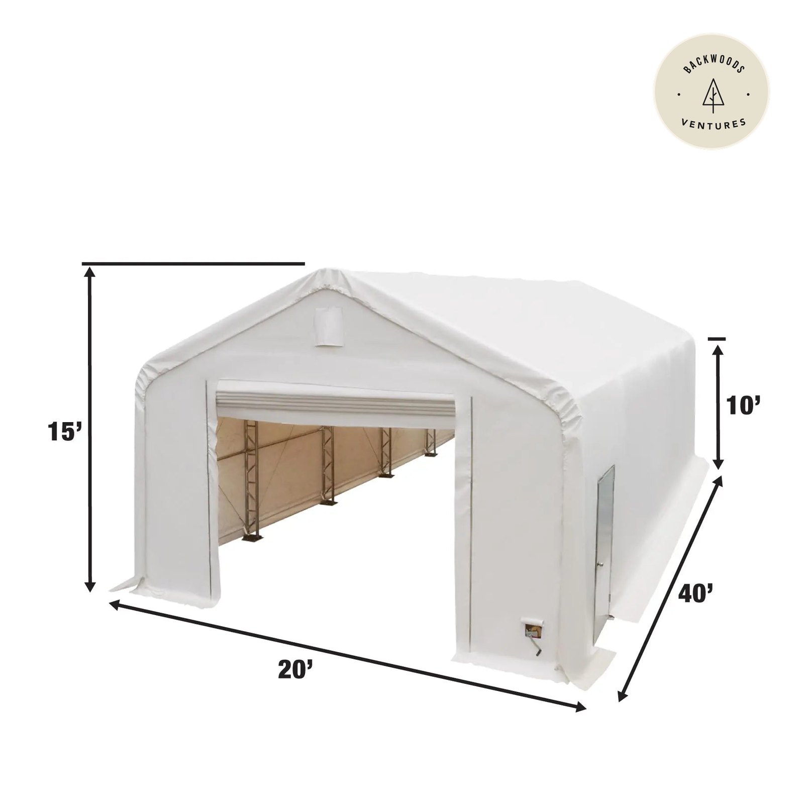 TMG Heavy Series™ 20' x 40' Dual Truss Storage Shelter with Heavy Duty 17 oz PVC Cover & Drive Through Doors TMG-DT2041-PRO