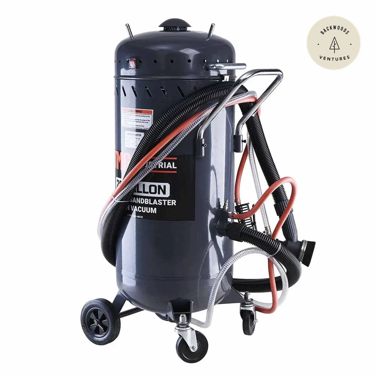 28 Gallon Abrasive Sandblaster, Built-in 1200W Vacuum System, 115 PSI, 90 CFM TMG-ABC28
