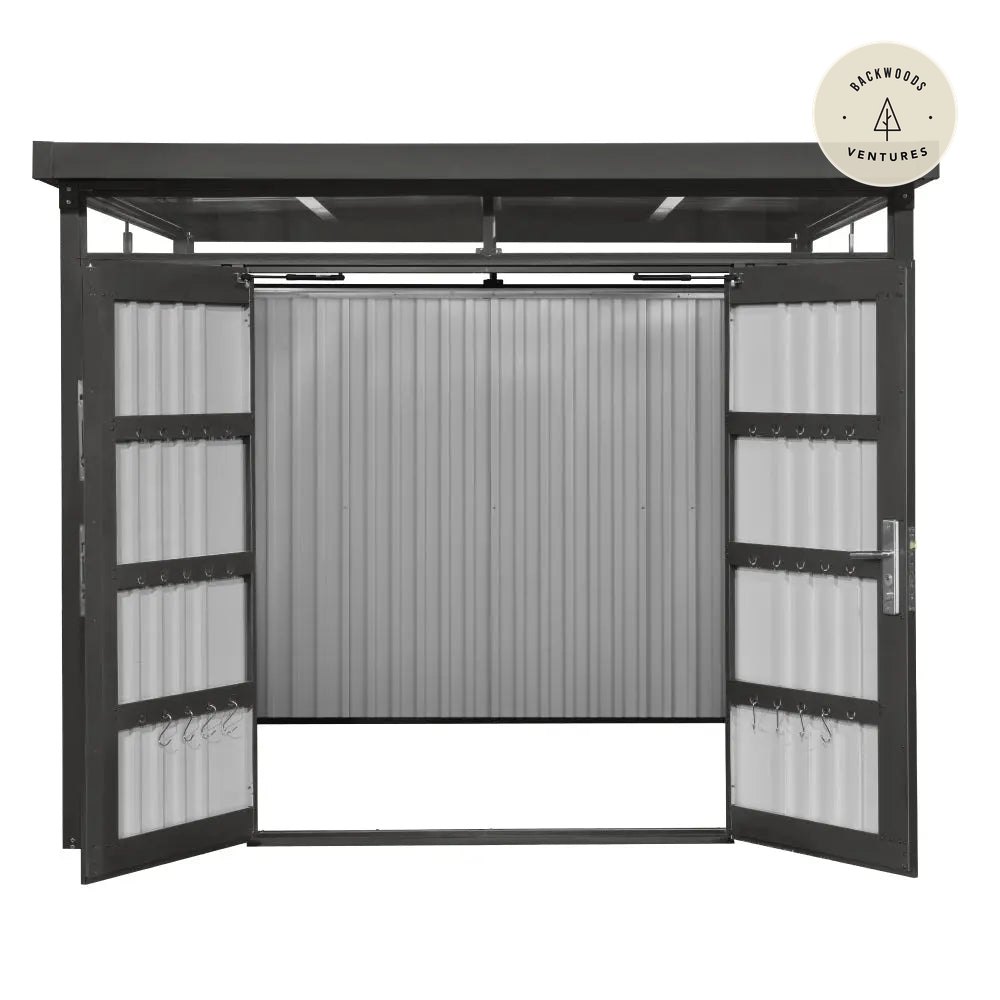 TMG Heavy Series™ 9' x 9' Galvanized Metal Shed, Skylight windows, 59" x 70" Door Opening, TMG-MS0909-PRO
