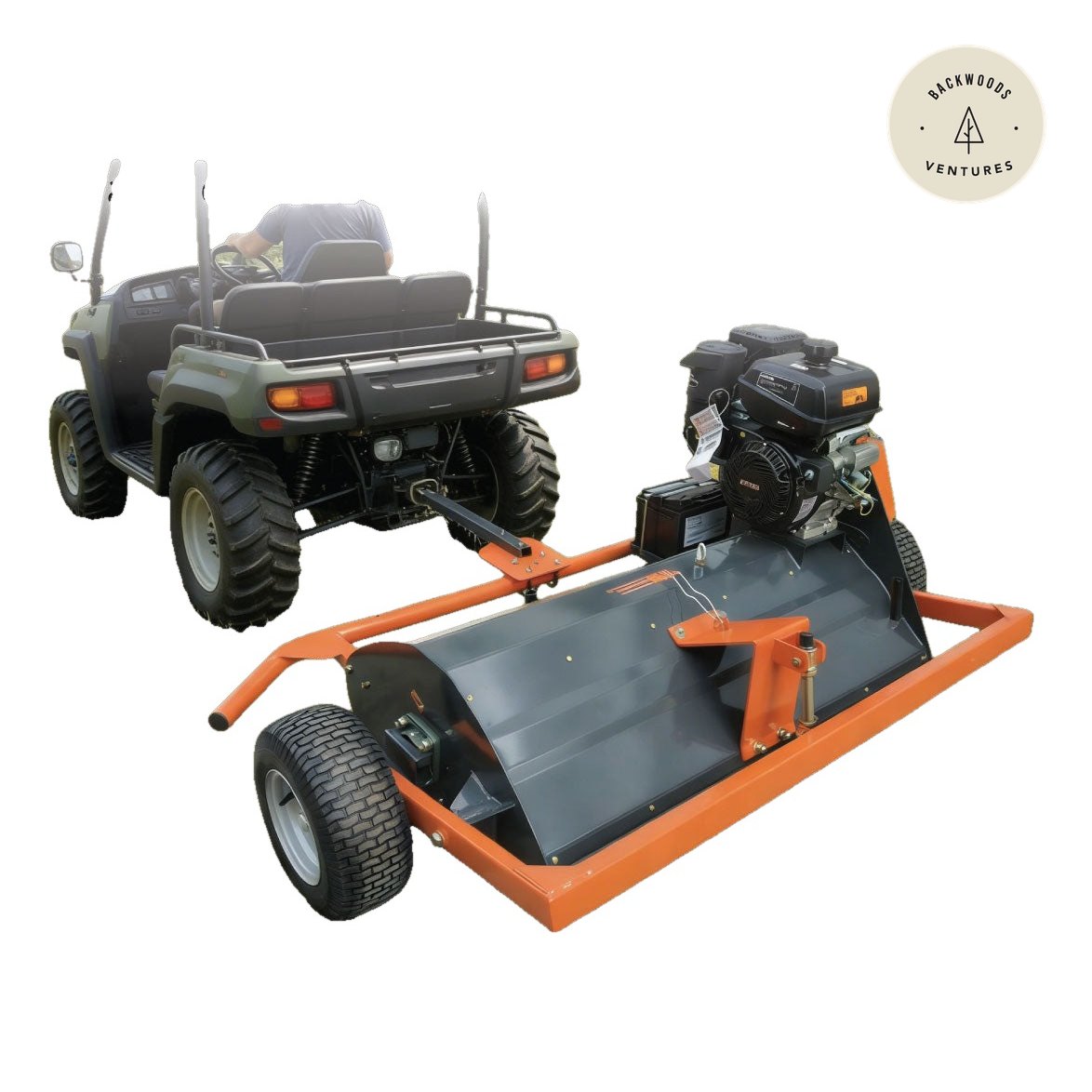 48" ATV Flail Mower Slasher with 14 HP Kohler Engine and Tow-Behind Side Shift, TMG-AFM48K