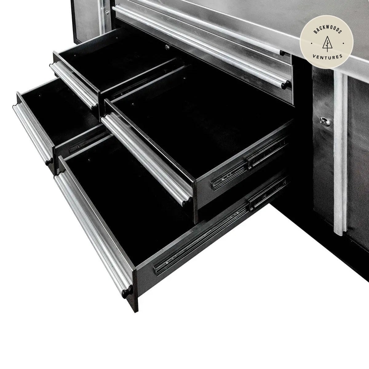 TMG Heavy Series™ 7' Stainless Steel Workbench, 7 Lockable Drawers, 2 Storage Cabinets, All-in-One Welded Frame, TMG-WB707S (Previously TMG-WB85S)