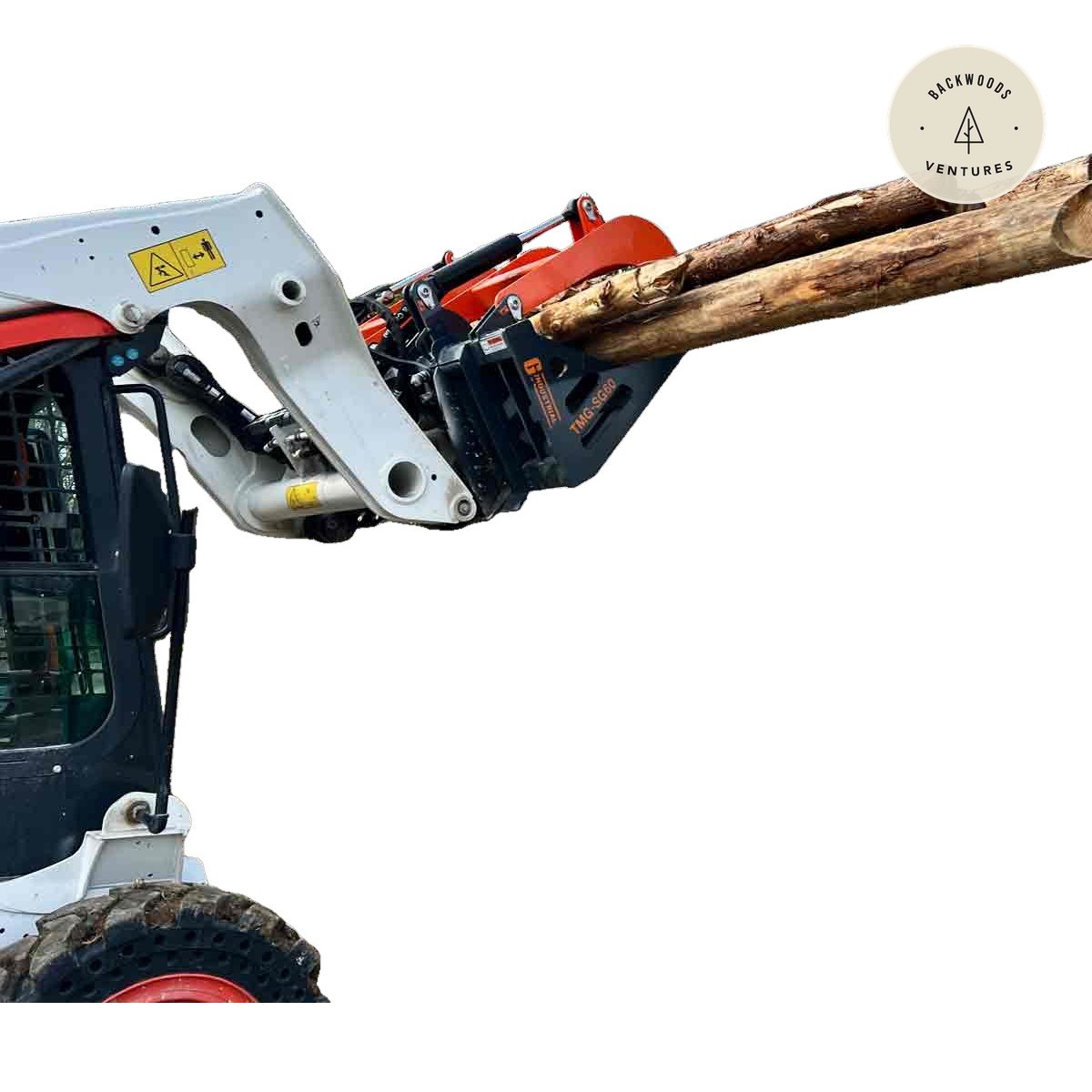 60" Skid Steer Skeleton Grapple Attachment, Universal Mount, 34" Arm Opening, 3" Tine Spacing, 2600 lb Weight Capacity, TMG-SG60
