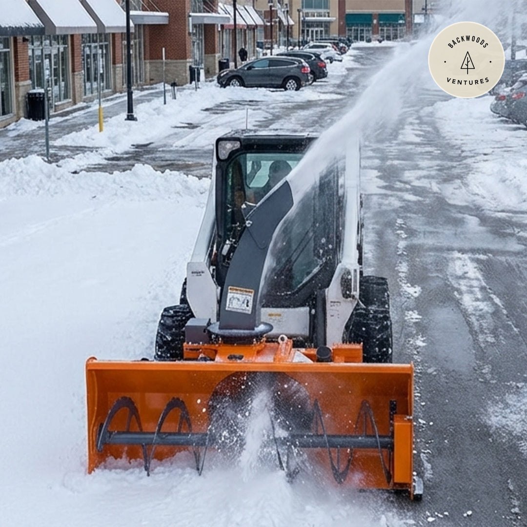 84" Skid Steer Snow Blower 45-75 HP Loader Required, 24" Diameter Impeller, 360° Motor Driven Snow Chute, TMG-SSB84
