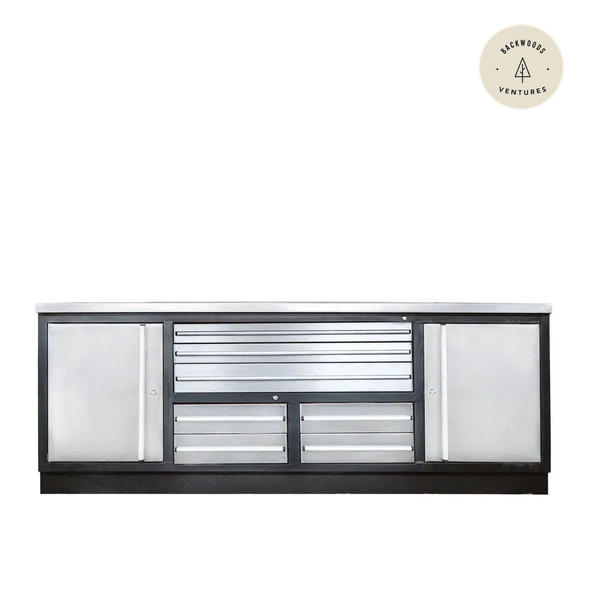 TMG Heavy Series™ 7' Stainless Steel Workbench, 7 Lockable Drawers, 2 Storage Cabinets, All-in-One Welded Frame, TMG-WB707S (Previously TMG-WB85S)