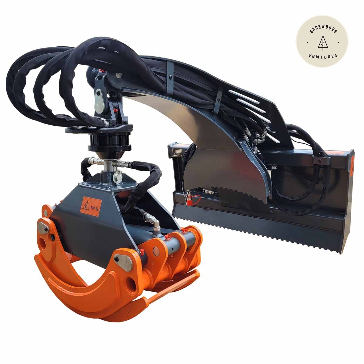 3300 lb Skid Steer Rotary Log Grapple, 360° Rotation, 49" Opening, for 40-75 HP Skid Steers, TMG-SLG50
