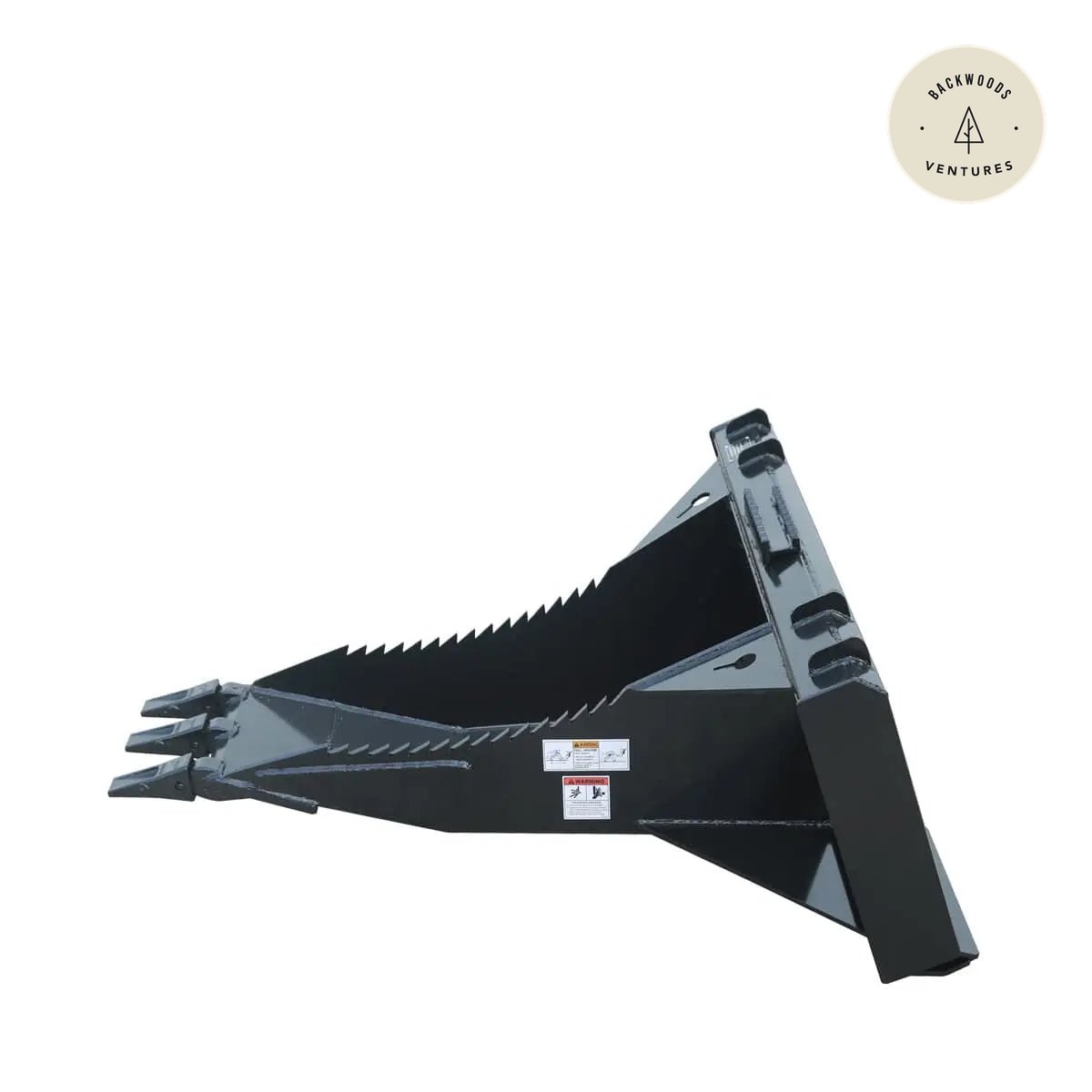 50" Skid Steer Stump Bucket Wrecker w/Universal Quick Attach Mount, Bolt-On Cutting Teeth, Curved Bottom, Reverse Curled Ripper Teeth, TMG-SB50