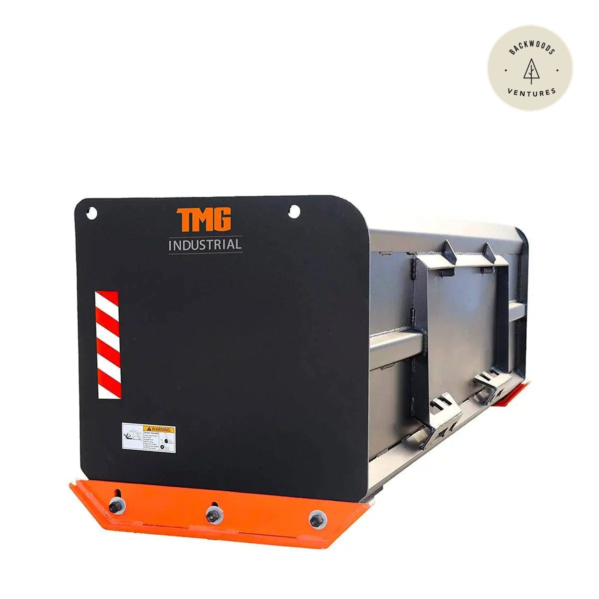 9' Skid Steer Snow Pusher w/Steel Cutting Edge, Pivoting Wear Shoes, Side Braces, 40-70 HP, TMG-SP09
