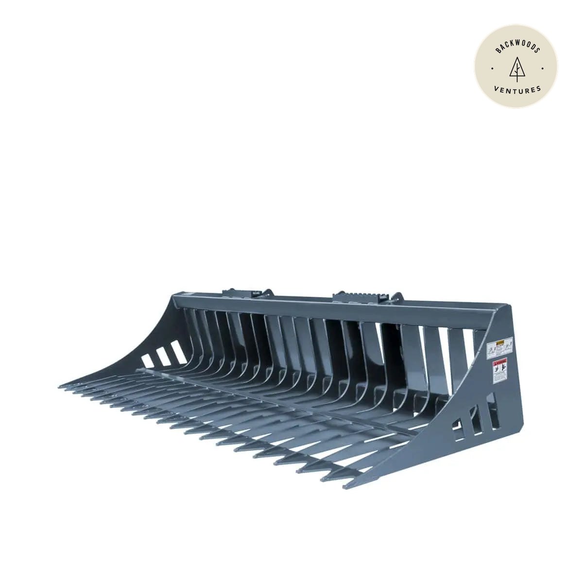 84" Skid Steer Rock Skeleton Bucket Attachment, Solid Steel, Universal Mount, 4" Tine Spacing, 45-70 HP, TMG-SB84