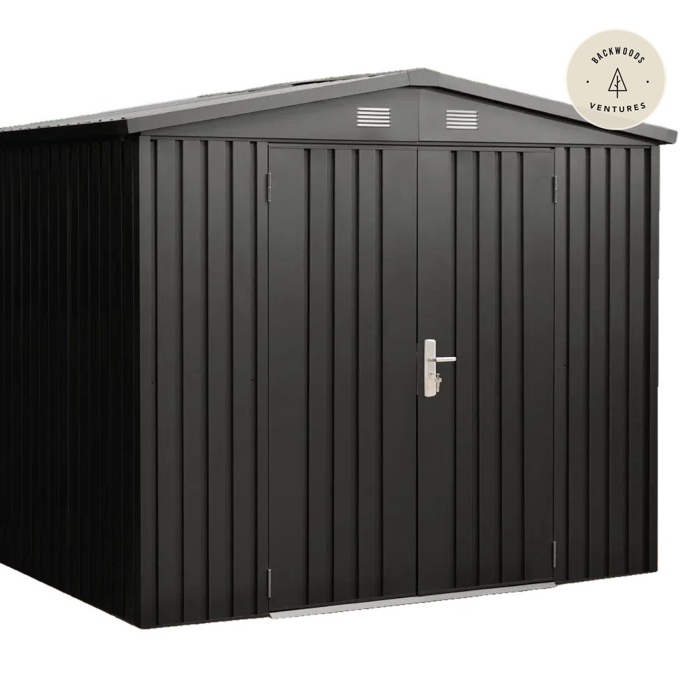TMG Heavy Series™ 6' x 8' Galvanized Metal Shed, 79" Apex Roof, 50" x 68" Door Opening, TMG-MS0608-PRO