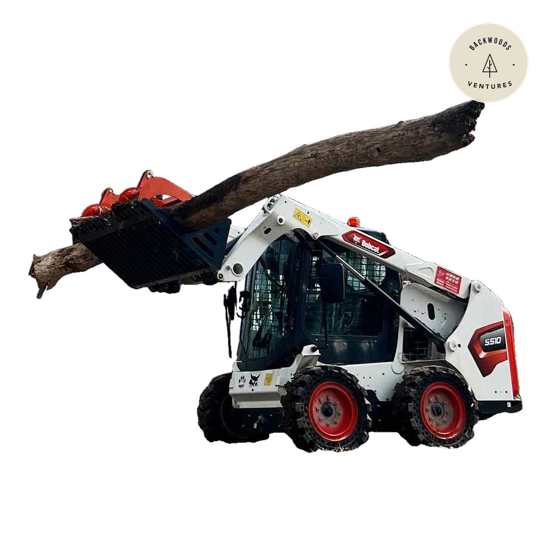 60" Skid Steer Skeleton Grapple Attachment, Universal Mount, 34" Arm Opening, 3" Tine Spacing, 2600 lb Weight Capacity, TMG-SG60