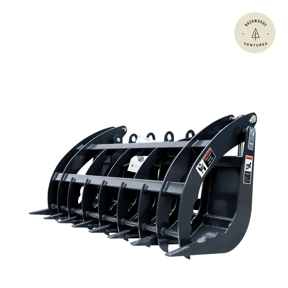 72" Skid Steer Root Rake Grapple Attachment, Universal Mount, 53" Jaw Opening, 9" Tine Spacing, 3000 lb Weight Capacity, TMG-RG72