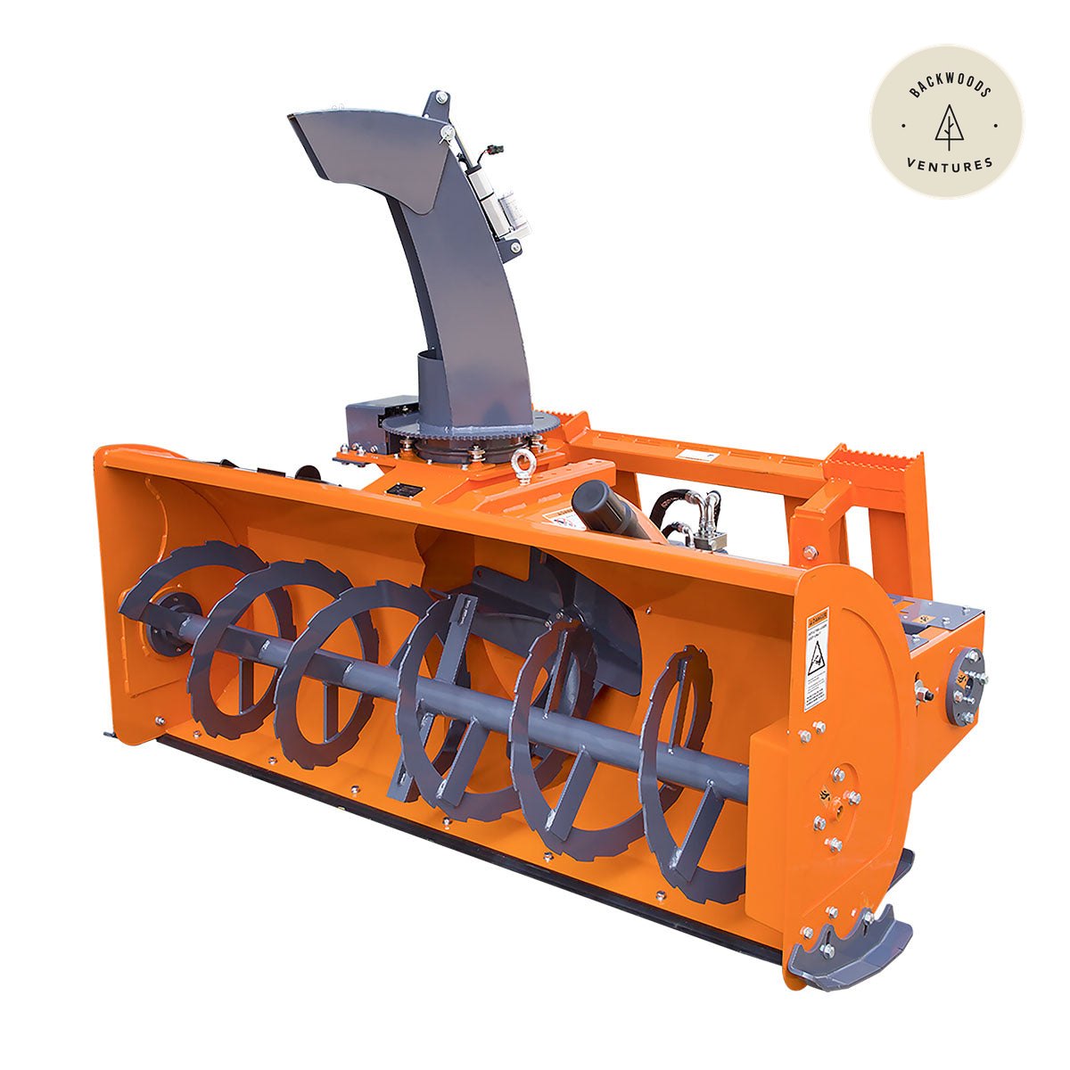 60" Skid Steer Snow Blower, 25-55 HP, 24" Impeller, 360° Motor Driven Snow Chute, TMG-SSB60