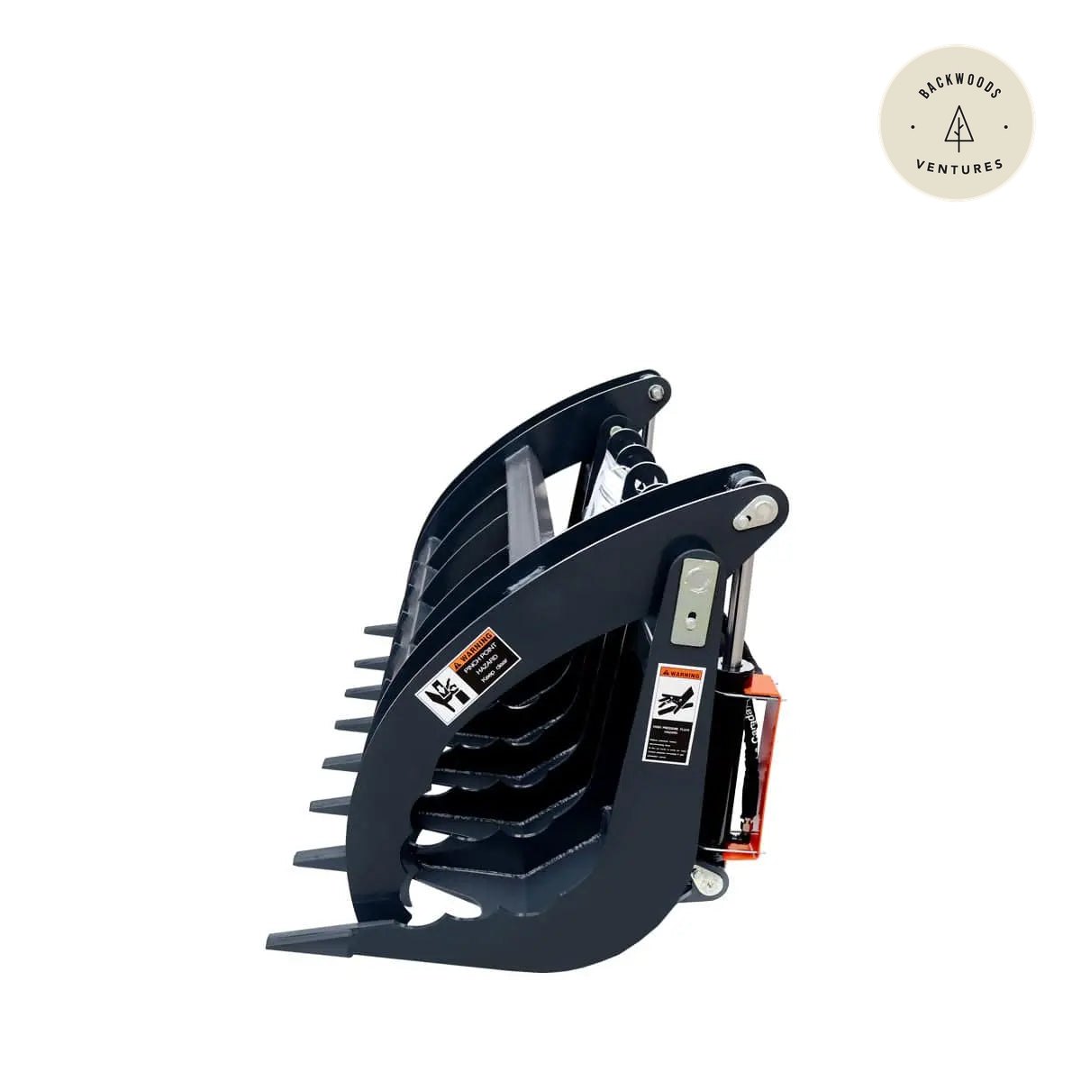 72" Skid Steer Root Rake Grapple Attachment, Universal Mount, 53" Jaw Opening, 9" Tine Spacing, 3000 lb Weight Capacity, TMG-RG72