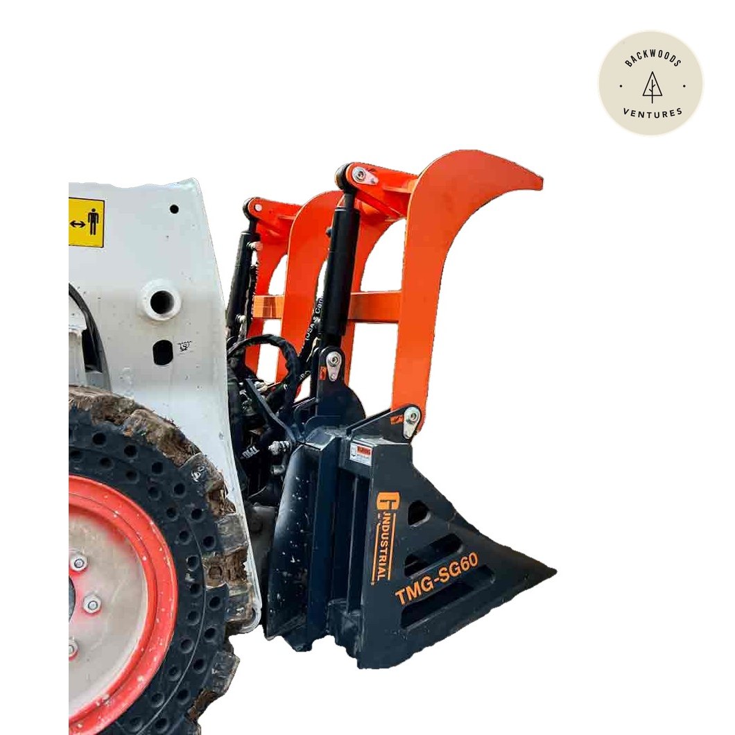 84" Skid Steer Skeleton Grapple Attachment, Universal Mount, 34" Arm Opening, 3" Tine Spacing, 2600 lb Weight Capacity, TMG-SG85