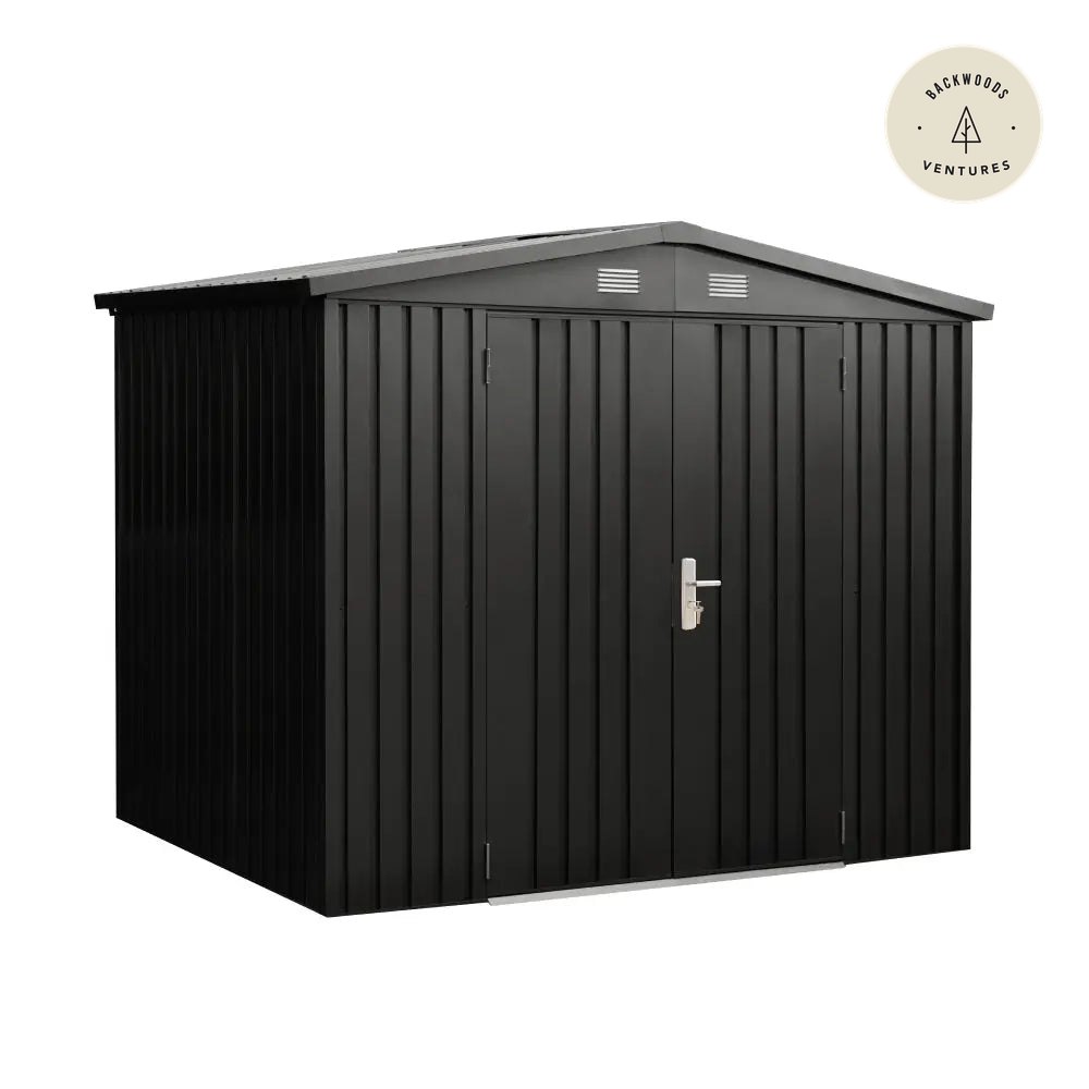TMG Heavy Series™ 6' x 8' Galvanized Metal Shed, 79" Apex Roof, 50" x 68" Door Opening, TMG-MS0608-PRO