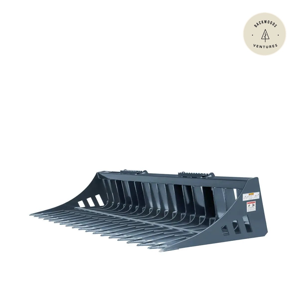 72" Skid Steer Rock Skeleton Bucket Attachment, Solid Steel, Universal Mount, 4" Tine Spacing, 45-70 HP, TMG-SB72
