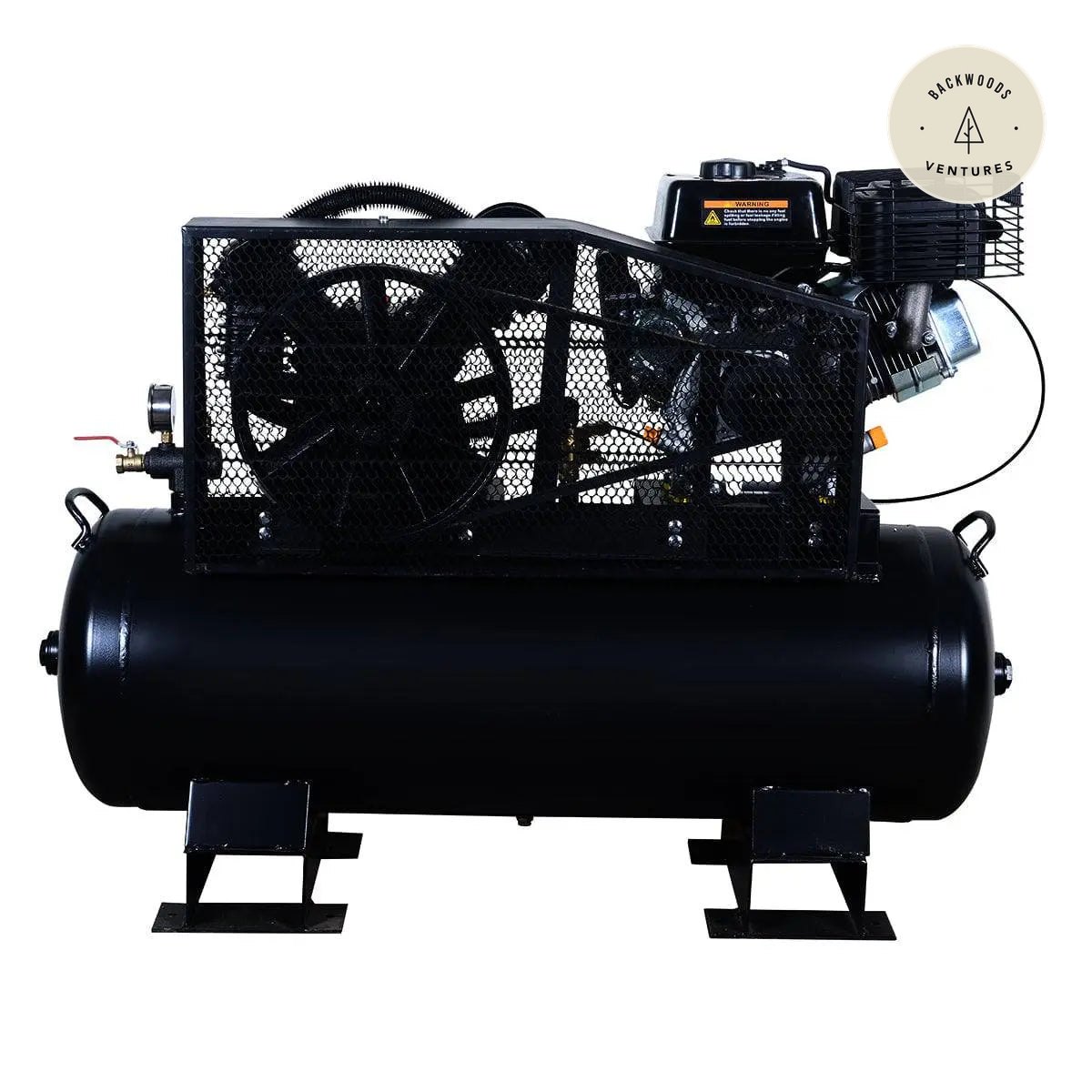 40 Gallon Skid Mount Gas Air Compressor, 2-Stage Belt Drive, 9 HP Engine, horizontal Tank TMG-GAC40