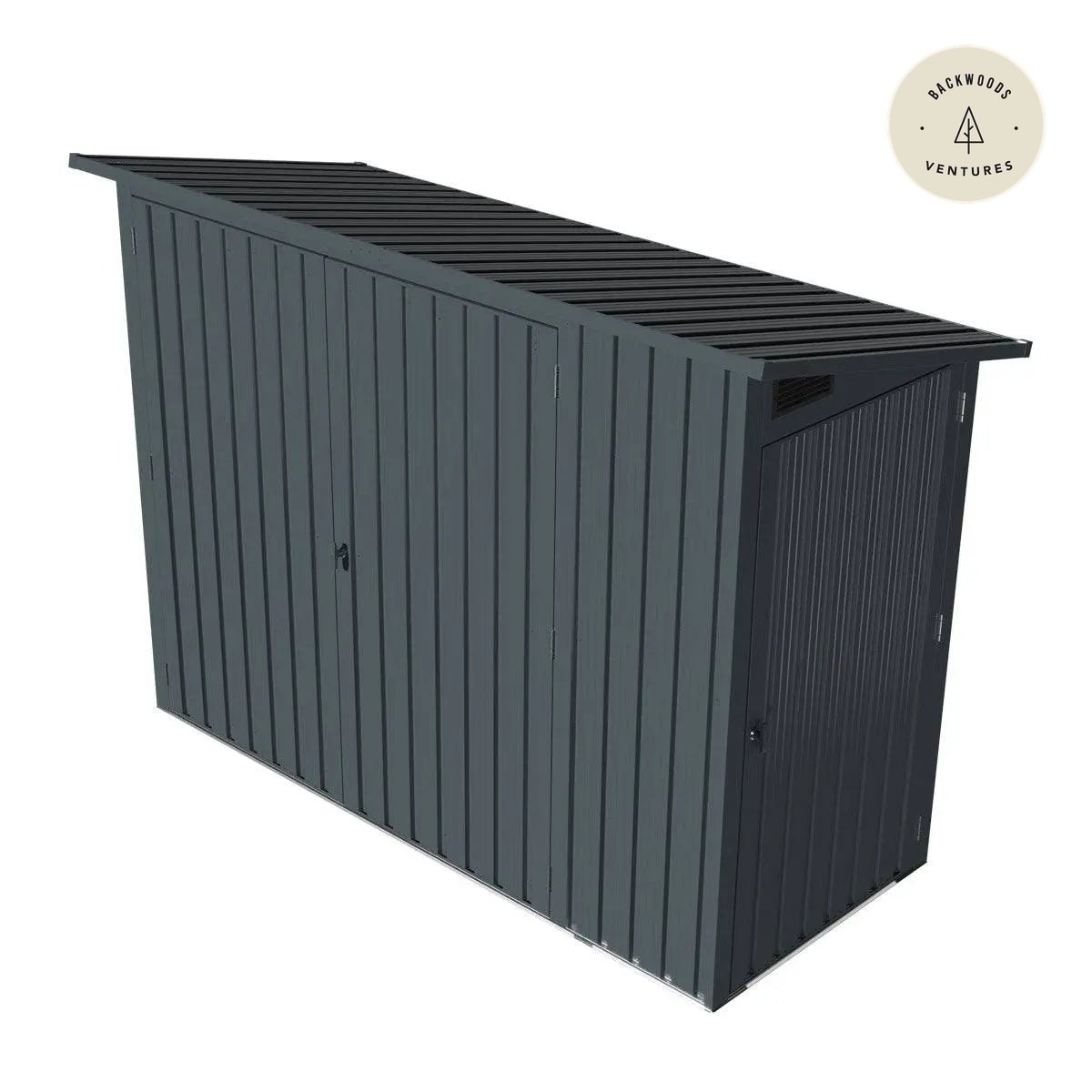 4' x 8' Bicycle Metal Pent Shed, 29 Gauge Corrugated Metal, 70" Upper edge, TMG-MS0408