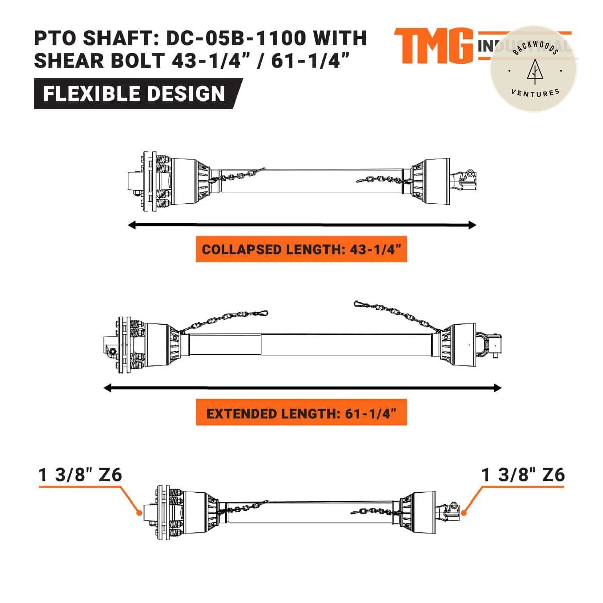 60" Rotary Cutter, 3-Point Hitch, 20-60 HP Tractors, 540 RPM, Slip Clutch PTO Shaft Included, TMG-TRC60