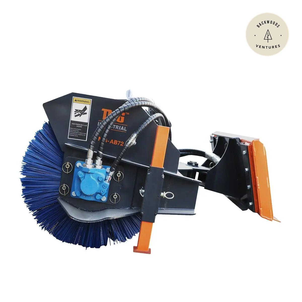 72" Skid Steer Rotary Angle Snow Broom – Standard Flow, 27" Brush, Bi-Directional, TMG-AB72