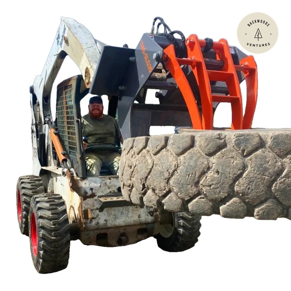 30" Log Grapple Attachment for Skid Steers, 3000-lb Capacity TMG-SLG30