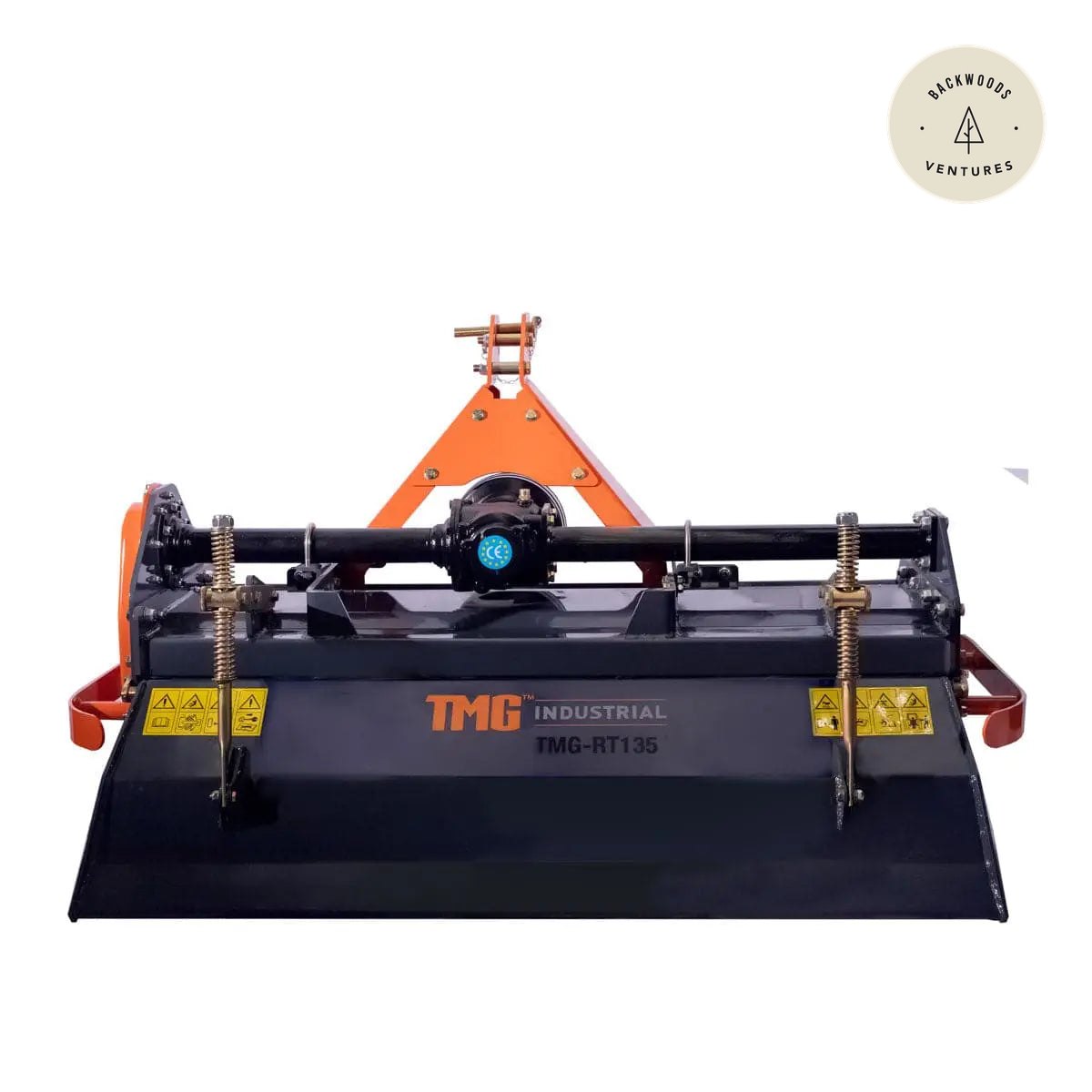 55" 3-Point Hitch Rotary Tiller, 30-40 HP Compact Tractor, 6" Tilling Depth, PTO Shaft Included,  Category 1 & 2 Hookup, TMG-RT135