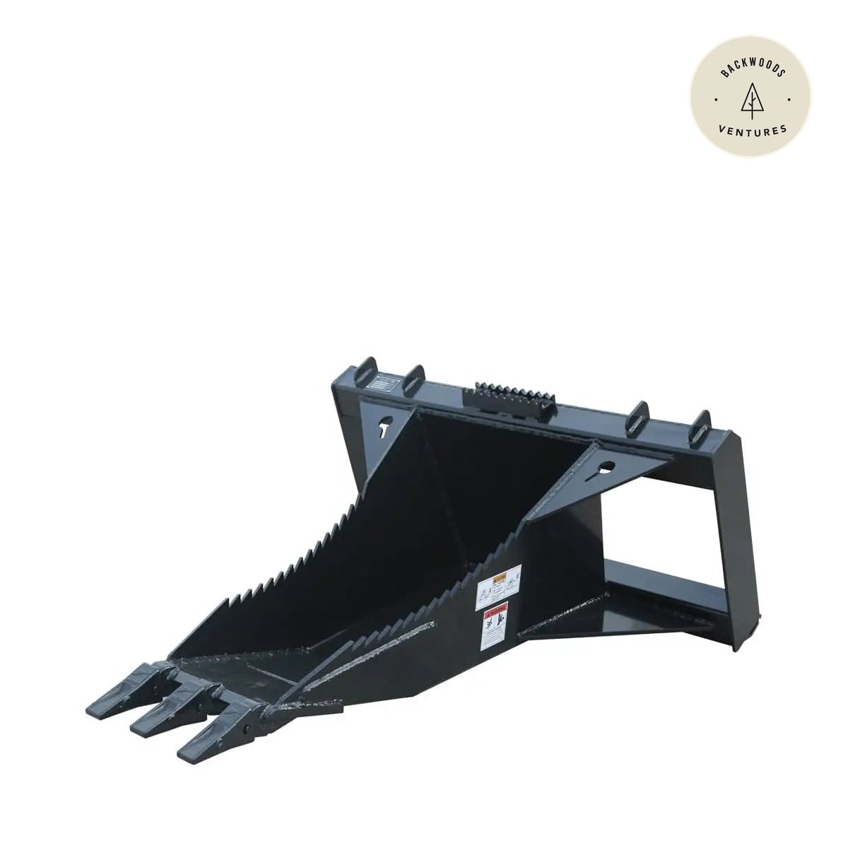 50" Skid Steer Stump Bucket Wrecker w/Universal Quick Attach Mount, Bolt-On Cutting Teeth, Curved Bottom, Reverse Curled Ripper Teeth, TMG-SB50