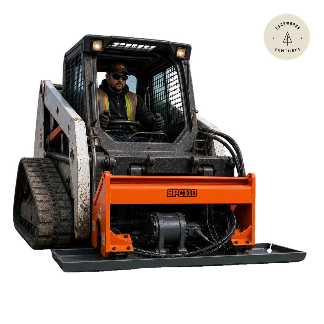 72" Skid Steer Plate Compactor Attachment, 11000lb Compaction Force, Quick Attach, TMG-SPC110