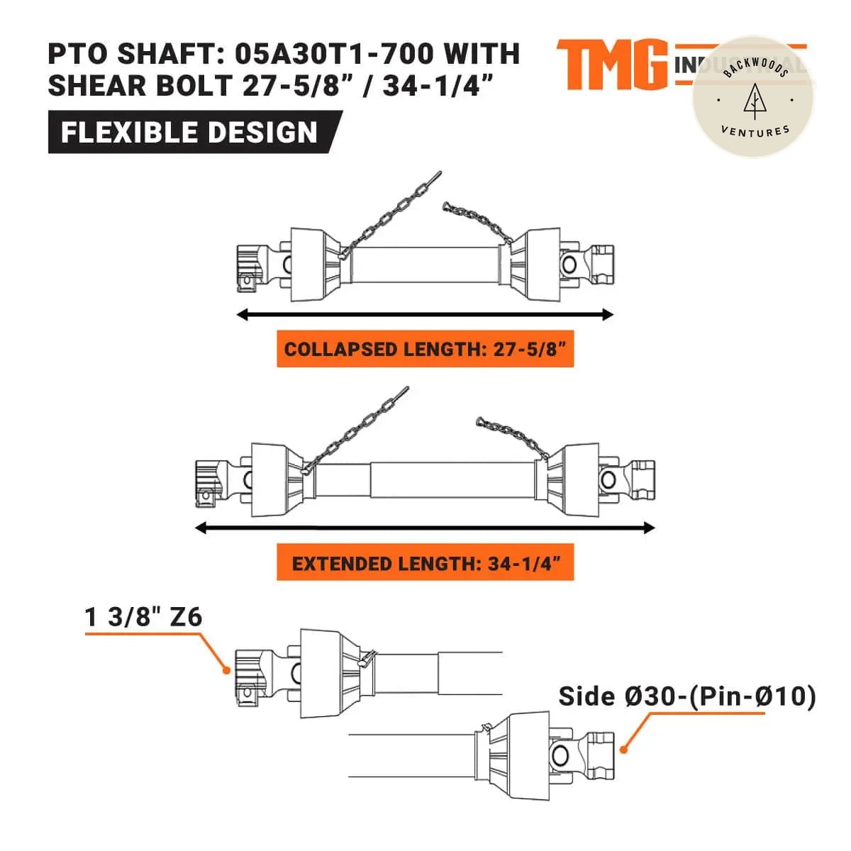 5 Cu-Ft 3-Point Hitch Cement Mixer, PTO Shaft Included, Category 1 & 2 Hookup TMG-TCM5