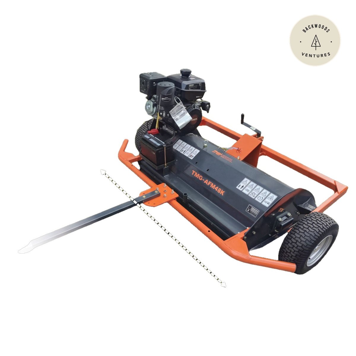 48" ATV Flail Mower Slasher with 14 HP Kohler Engine and Tow-Behind Side Shift, TMG-AFM48K