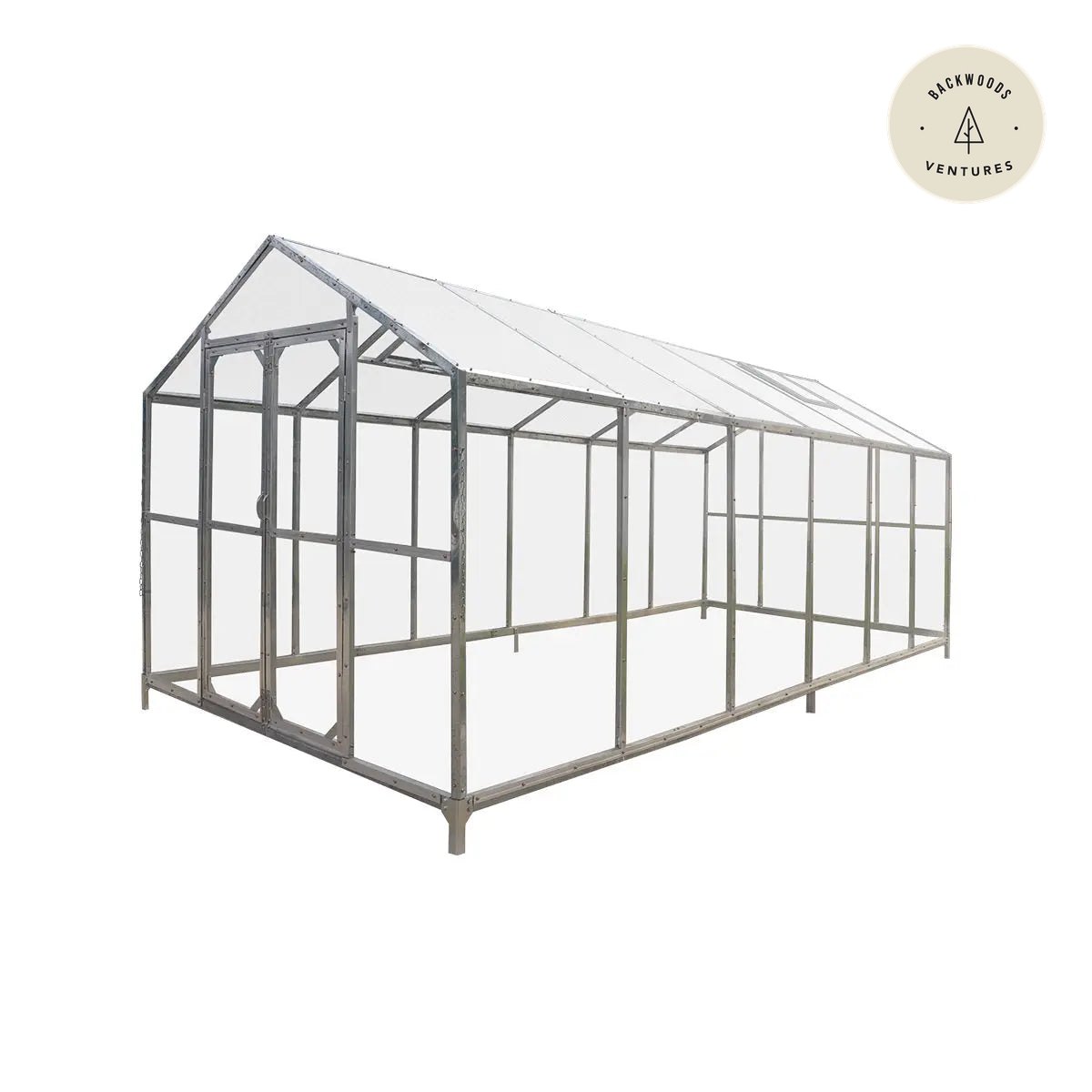 TMG Heavy Series™ 8' x 20' Greenhouse Kit with Galvanized Steel Frame, Polycarb Roof and Crystal-Clear Walls TMG-GH821