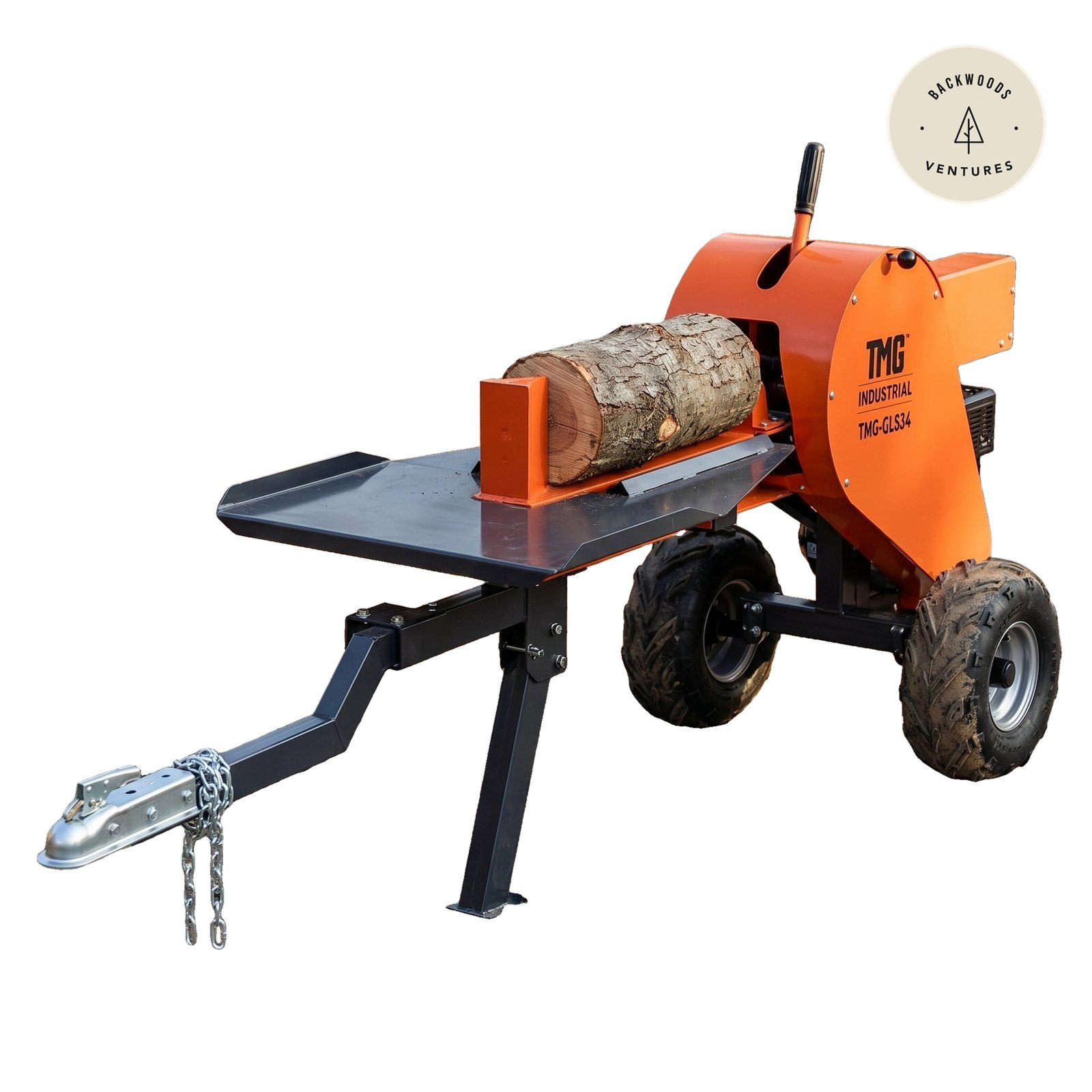 34 Ton ATV/UTV Tow-Behind Log Splitter, 7 HP Kohler Gasoline Engine, 28" Log Diameter Capacity, 3-Sec Cycle Time, TMG-GLS34