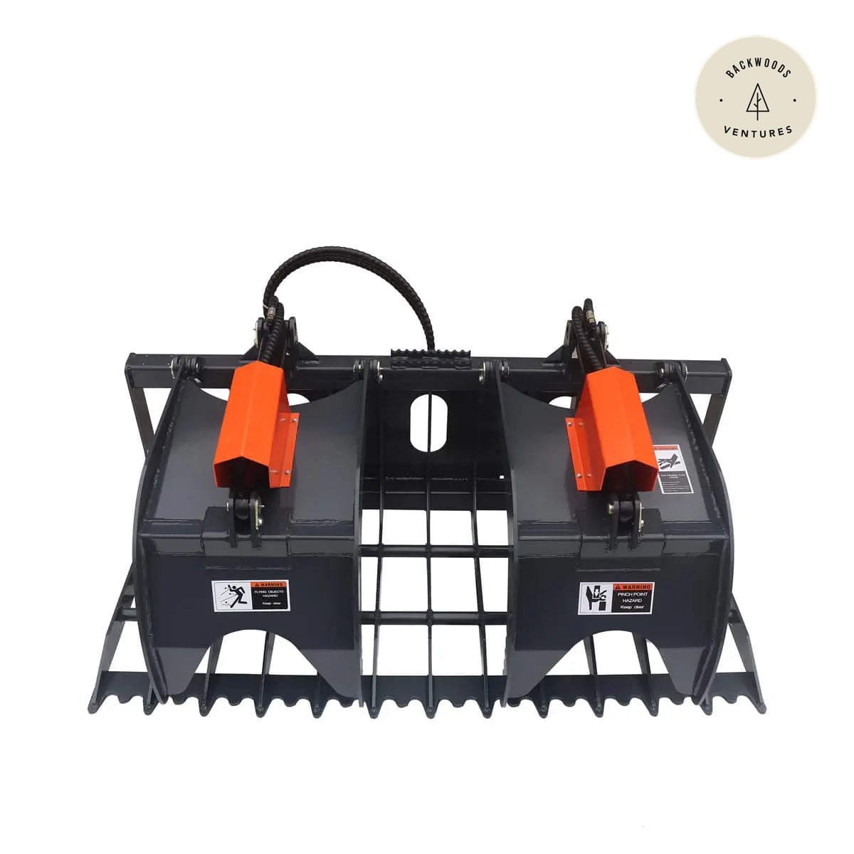 84" Skid Steer Rock Skeleton Grapple Attachment, Universal Mount, 36" Arm Opening, 6" Tine Spacing, 2500 lb Weight Capacity TMG-SG84
