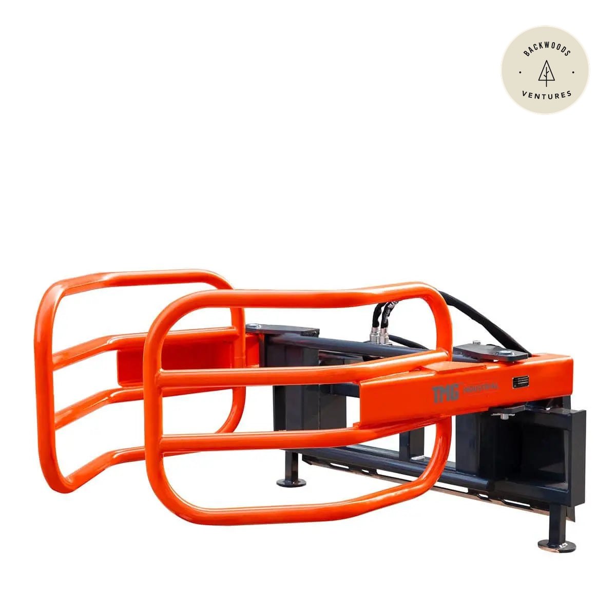 72" Skid Steer Hydraulic Round Bale Gripper/Squeeze Grapple, 2500 lb Capacity, 35" Depth, Dual Kickstands, Tubular Arms, Universal Quick-Mount, TMG-SBG72