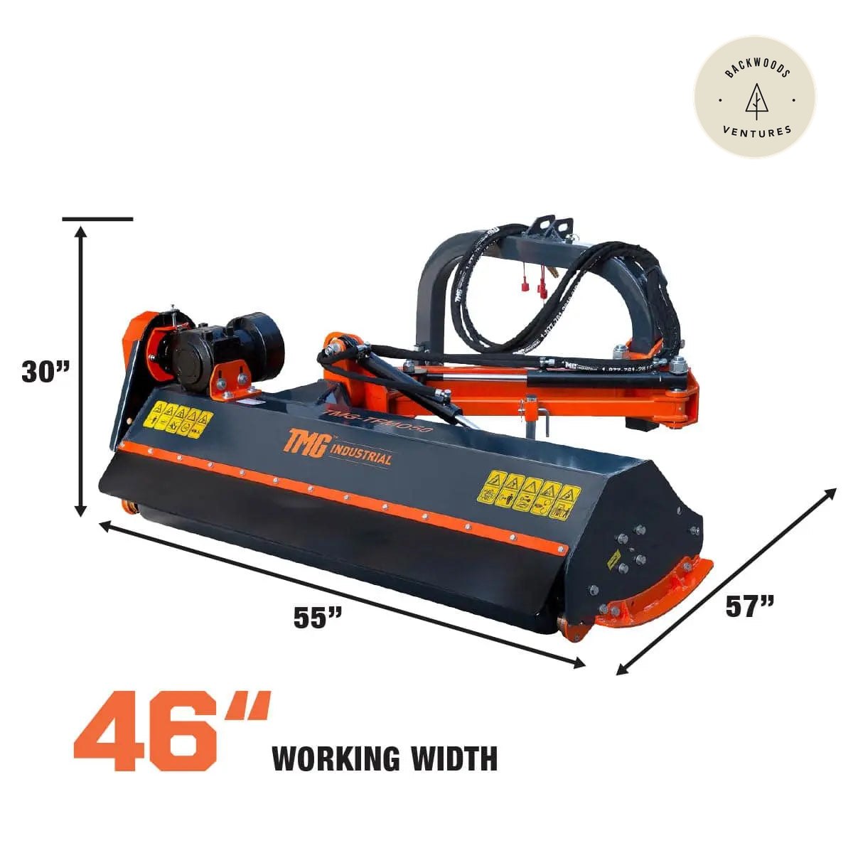 46" Ditch Bank Flail Mower, Offset Verge & Slope Cutter for Tractors 20-50 HP TMG-TFMO50