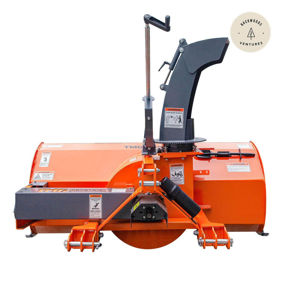 60" 3-Point Hitch Snow Blower, 25-65 HP, 24" Impeller, 360° Chute, CAT 1, CAT 2 and ASABE AD730 Quick Hitch, TMG-TBS60