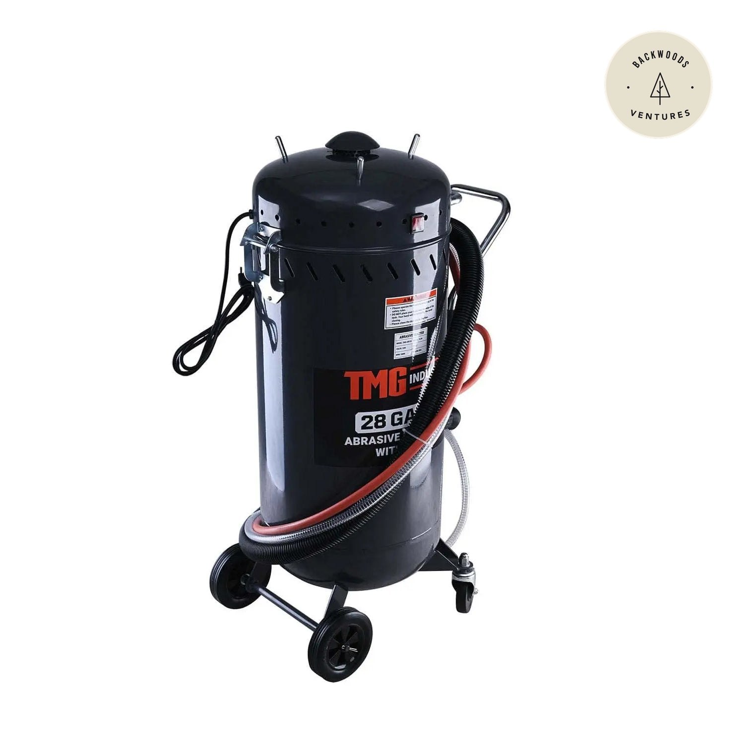 28 Gallon Abrasive Sandblaster, Built-in 1200W Vacuum System, 115 PSI, 90 CFM TMG-ABC28