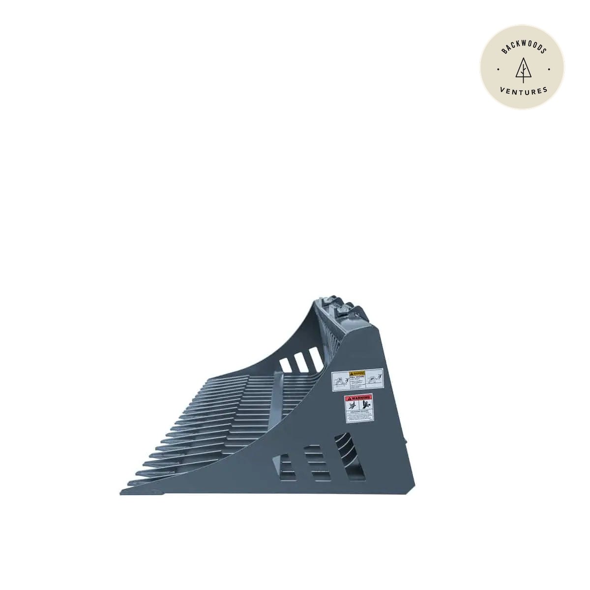 84" Skid Steer Rock Skeleton Bucket Attachment, Solid Steel, Universal Mount, 4" Tine Spacing, 45-70 HP, TMG-SB84