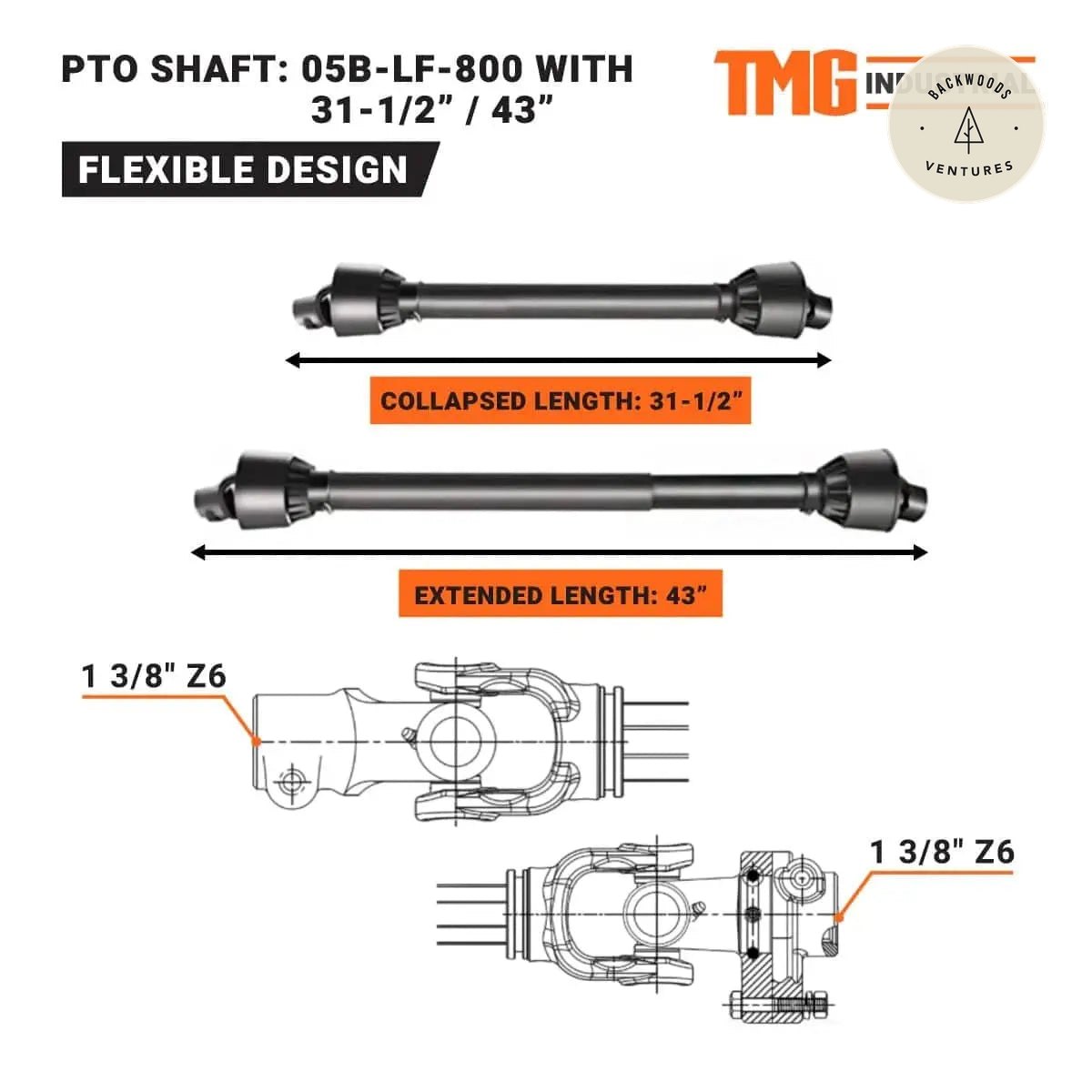 55" 3-Point Hitch Rotary Tiller, 30-40 HP Compact Tractor, 6" Tilling Depth, PTO Shaft Included,  Category 1 & 2 Hookup, TMG-RT135