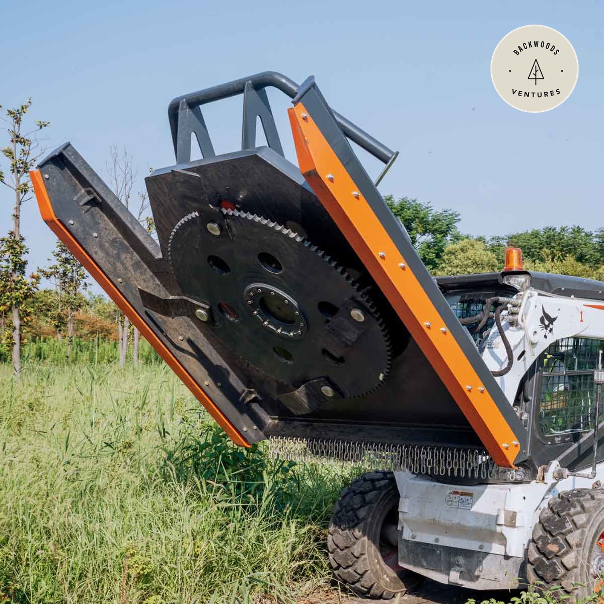 TMG Heavy Series™ 72" Extreme Duty Skid Steer Brush Cutter, Open Front Push Bar, 27-35 GPM, Drop Down Profile Blades, TMG-SBC76