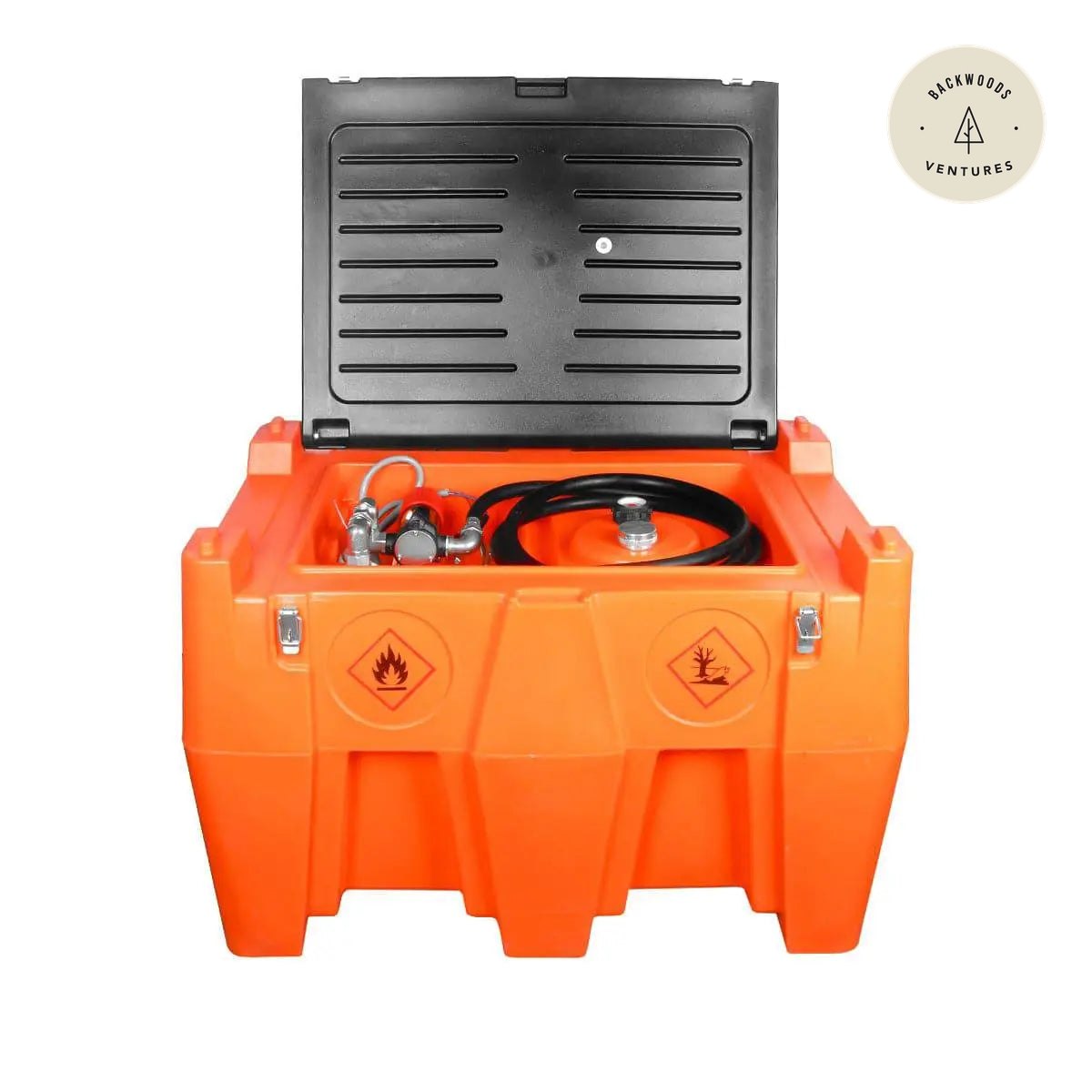 116 Gallon Diesel Poly Fuel Tank, Ratchet Strap Recesses, 15 GPM Fuel Pump, Lockable Lid, Reinforced Single Wall Design, TMG-DFT116