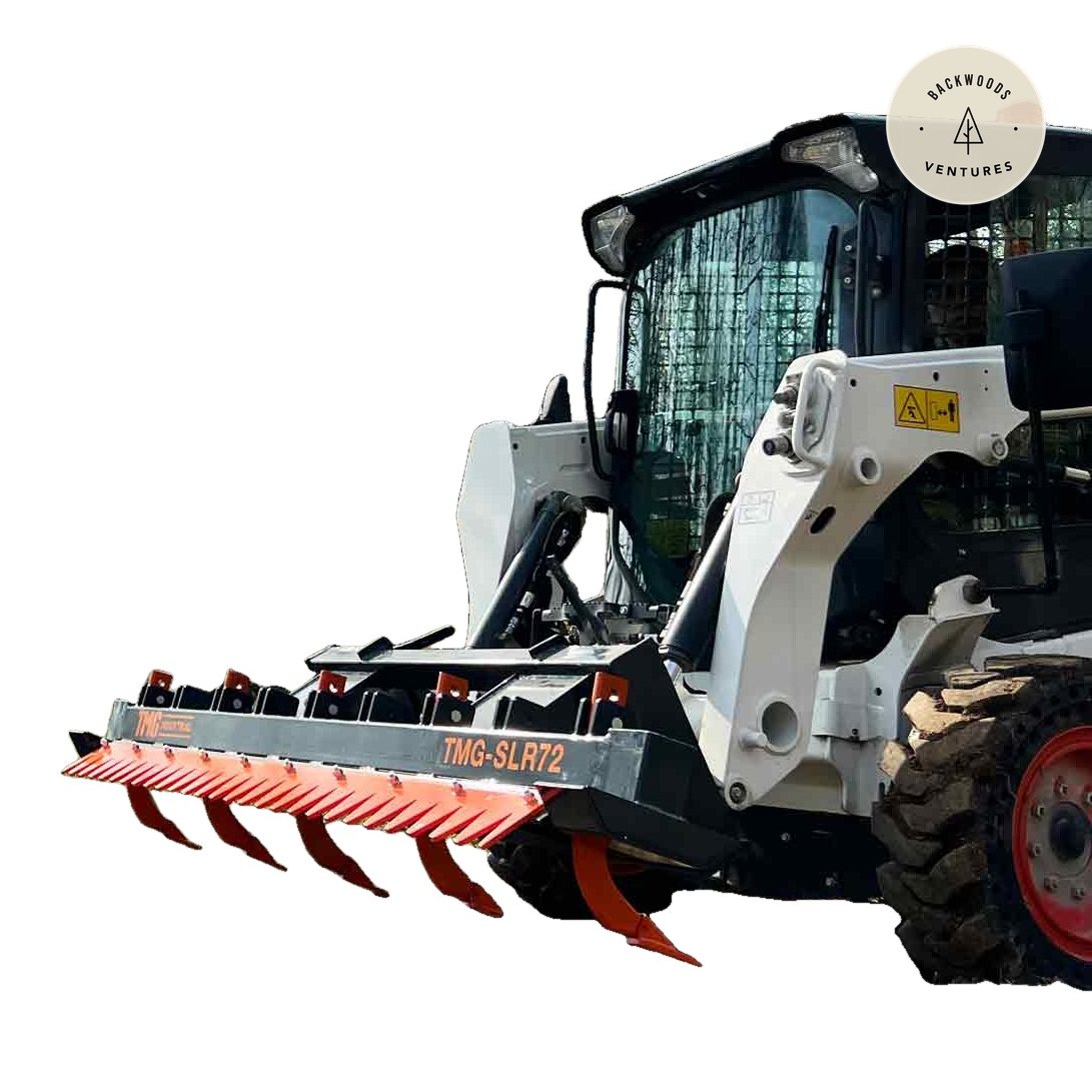 72" Skid Steer Land Ripper w/Rake Comb, Scarifier, Dethatcher, Forward & Reverse, Depth Adjustable Ripping Teeth TMG-SLR72