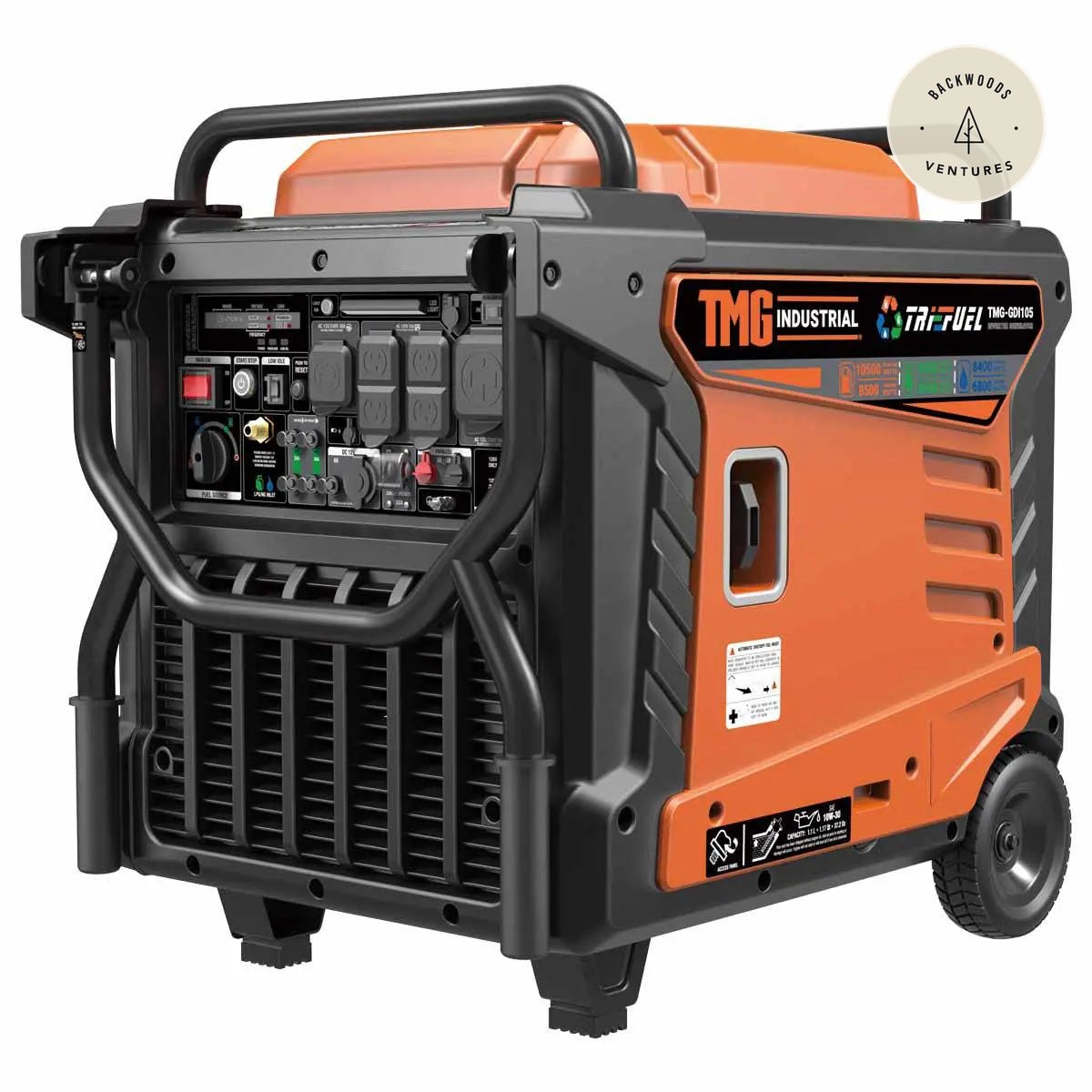 10.5KW Portable Inverter Generator for Home, RV, and Off-Grid Use – Hybrid Tri-Fuel, THD < 3% TMG-GDI105