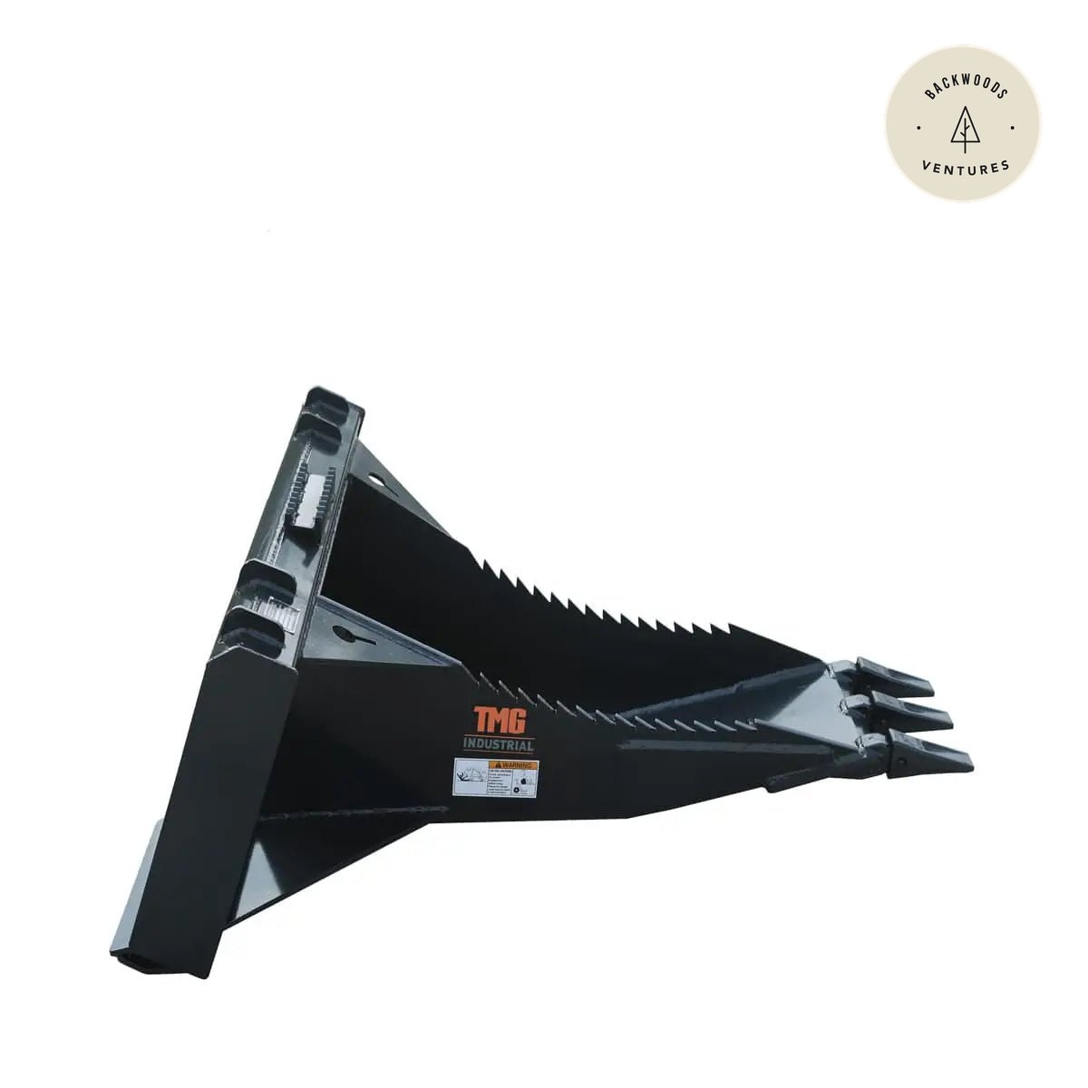 50" Skid Steer Stump Bucket Wrecker w/Universal Quick Attach Mount, Bolt-On Cutting Teeth, Curved Bottom, Reverse Curled Ripper Teeth, TMG-SB50