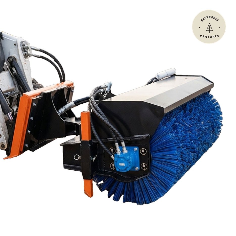 72" Skid Steer Rotary Angle Snow Broom – Standard Flow, 27" Brush, Bi-Directional, TMG-AB72