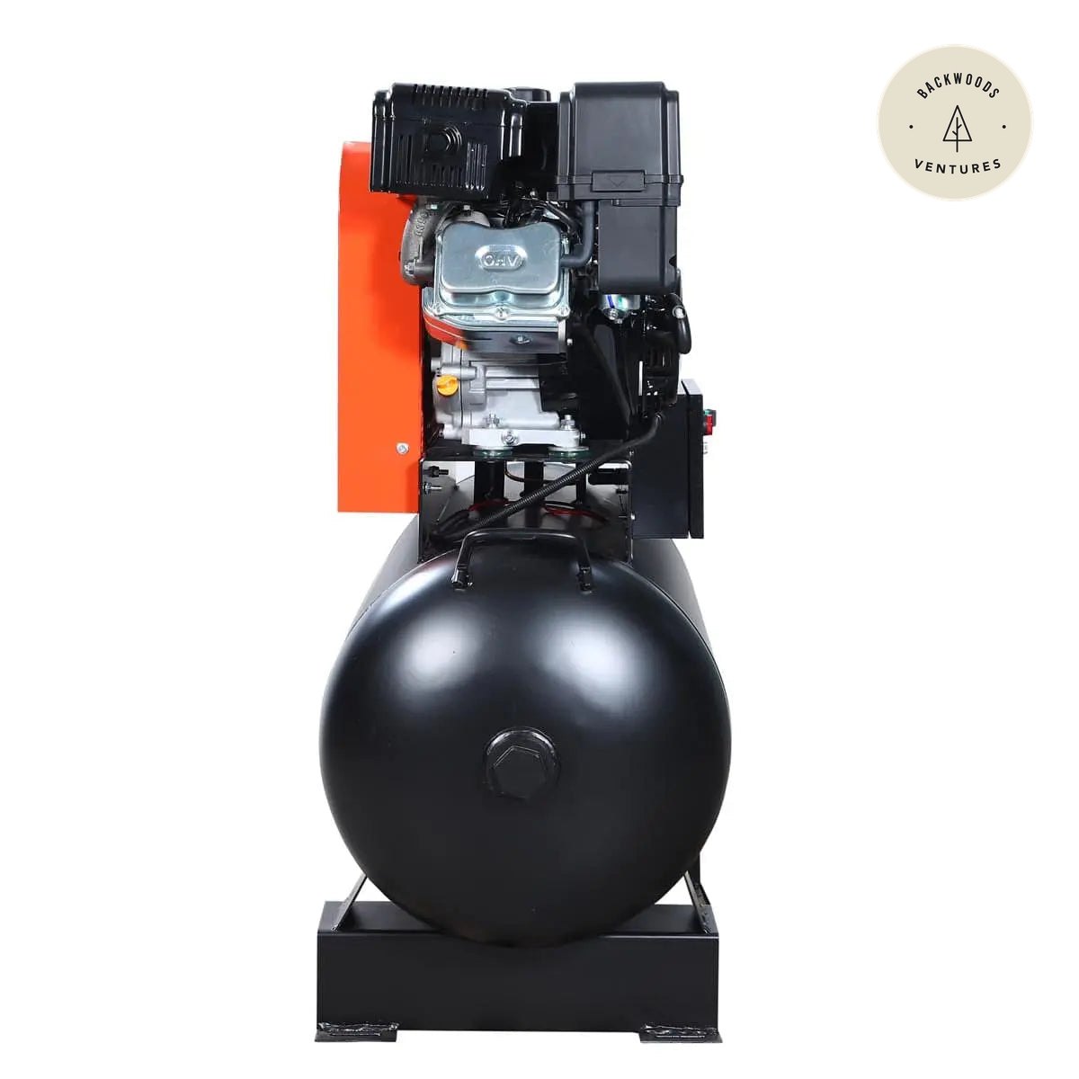 60 Gallon Skid Mount Gas Air Compressor, 2-Stage Belt Drive, 14 HP Engine, Horizontal Tank TMG-GAC65